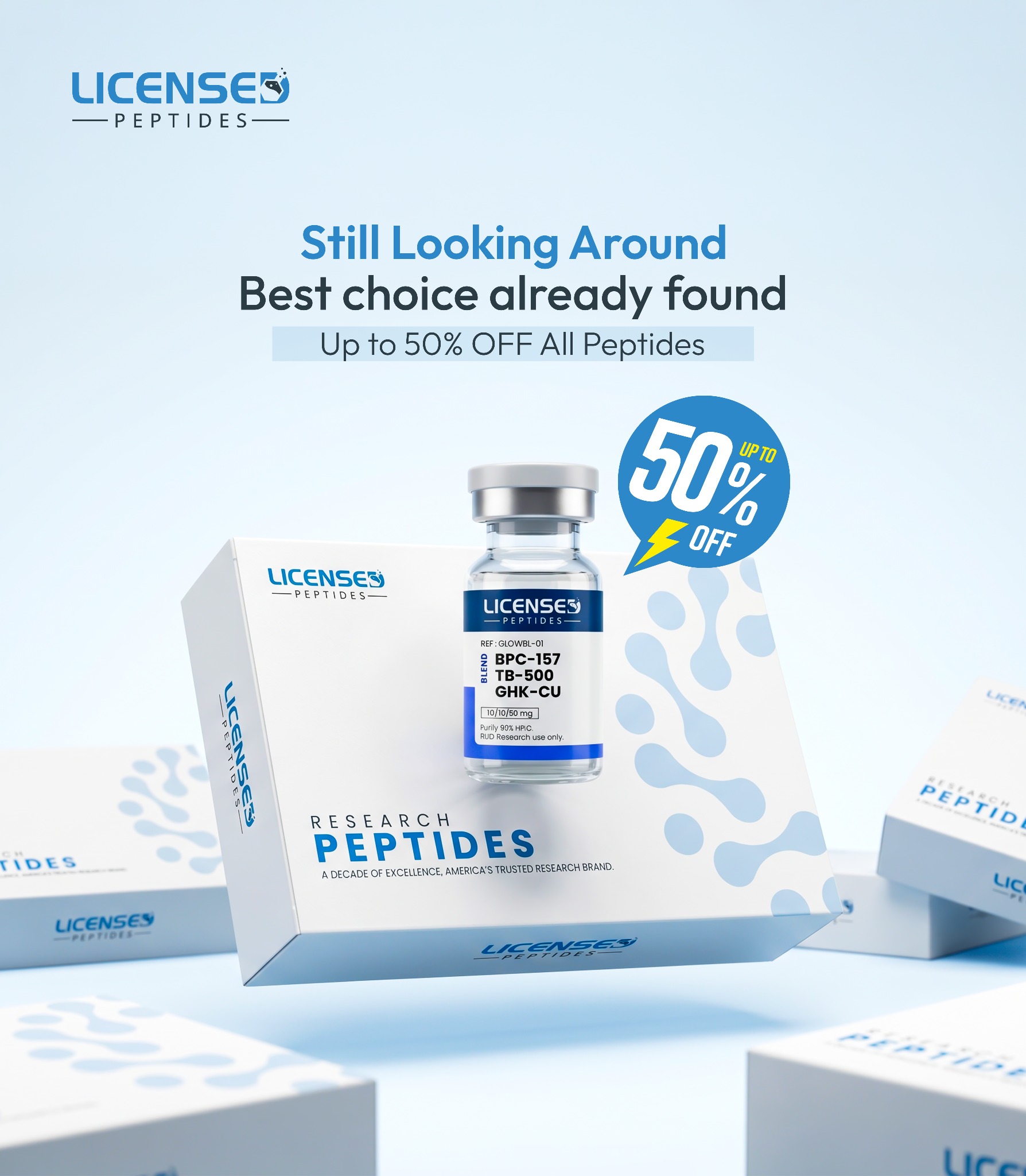 LicensedPeptides.com Facebook ad