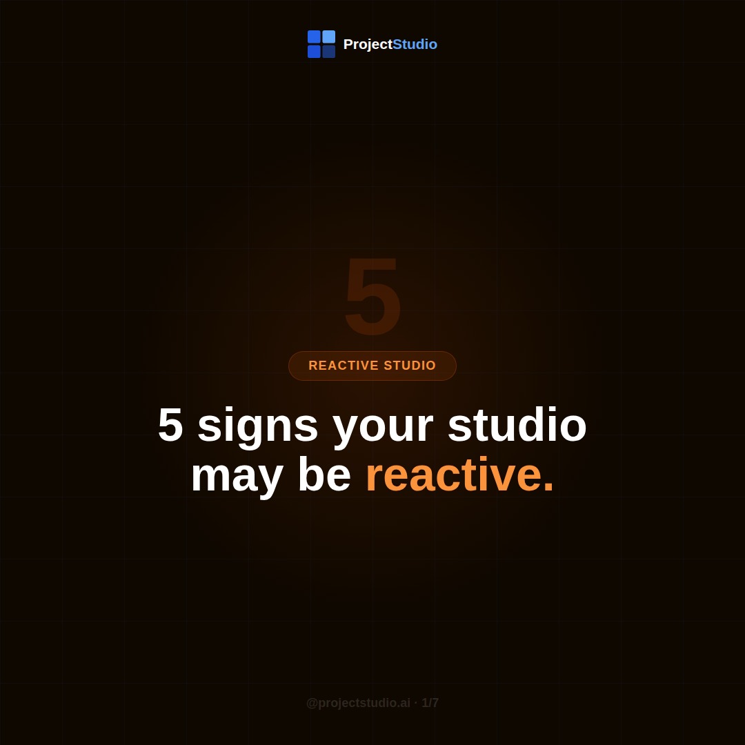 ProjectStudio.ai Facebook ad: 5 signs your studio is running reactively instead…