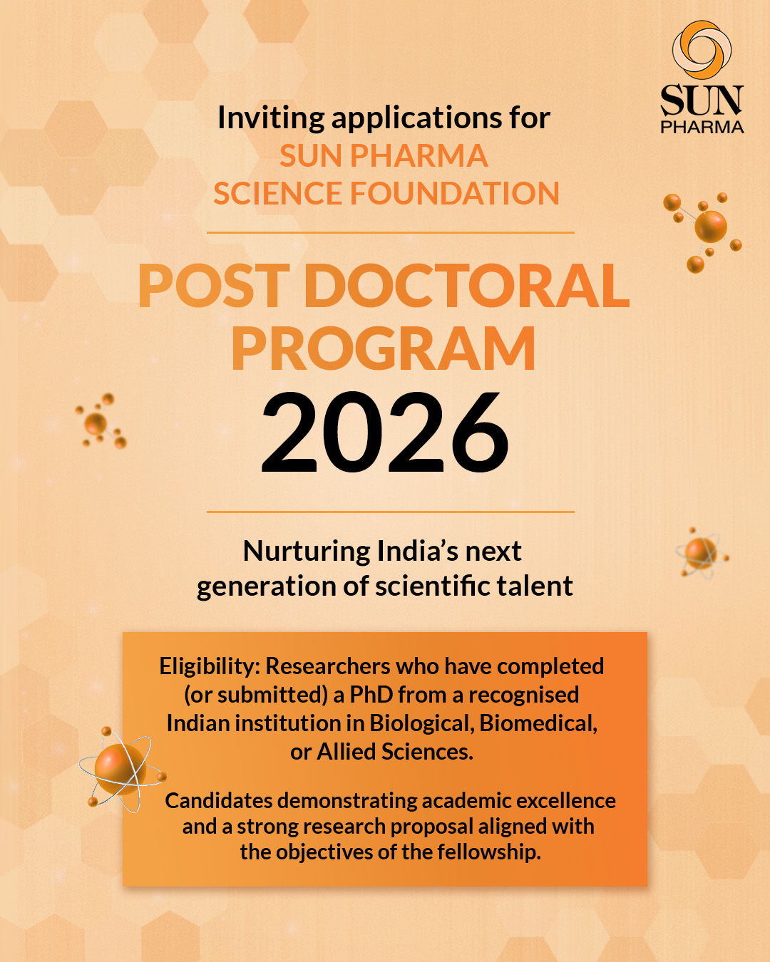 Sun Pharmaceutical Industries Limited Facebook ad: The Sun Pharma Science Foundation (SPSF) invites…