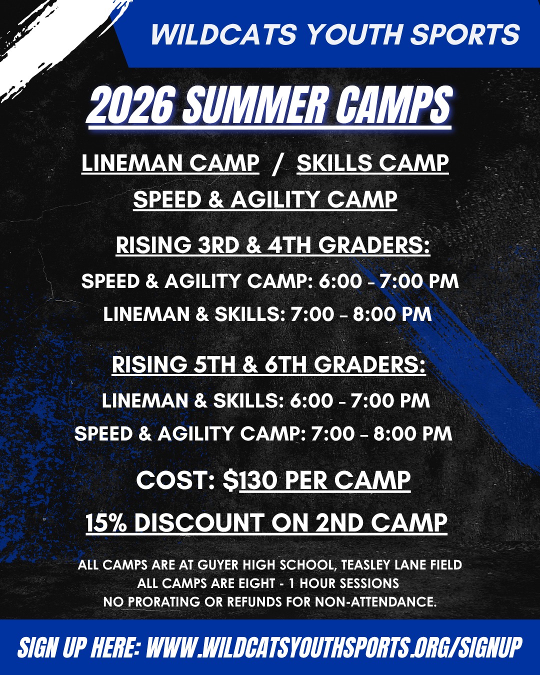 Wildcats Youth Sports Facebook ad: WILDCATS YOUTH SPORTS - 2026 SUMMER CAMPS | SUMMER 2026…