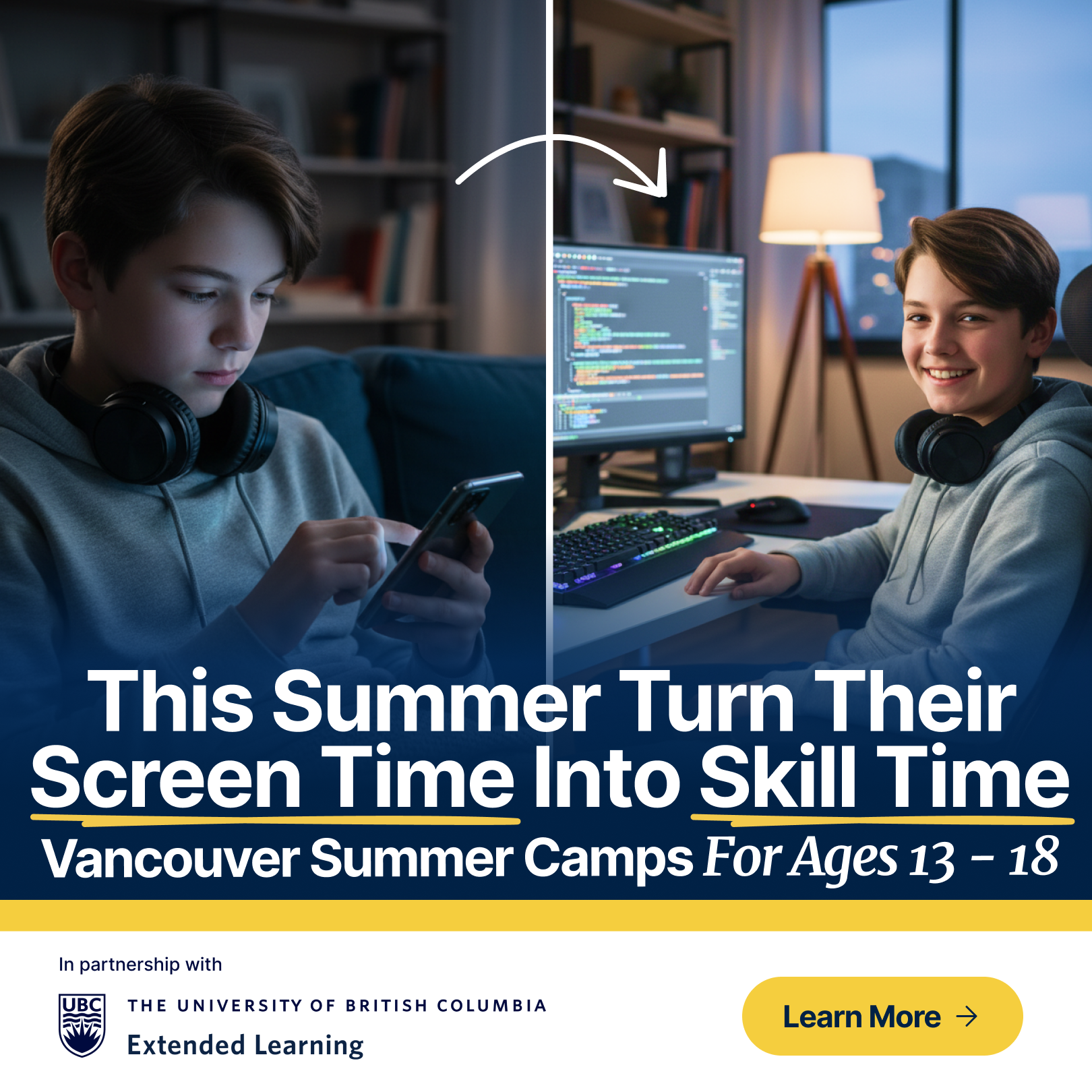 UBC Extended Learning Facebook ad