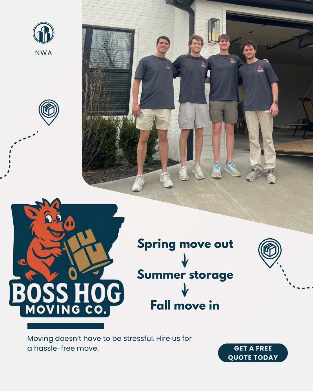 Boss Hog Moving Co. Facebook ad: Stress-Free Student Moving