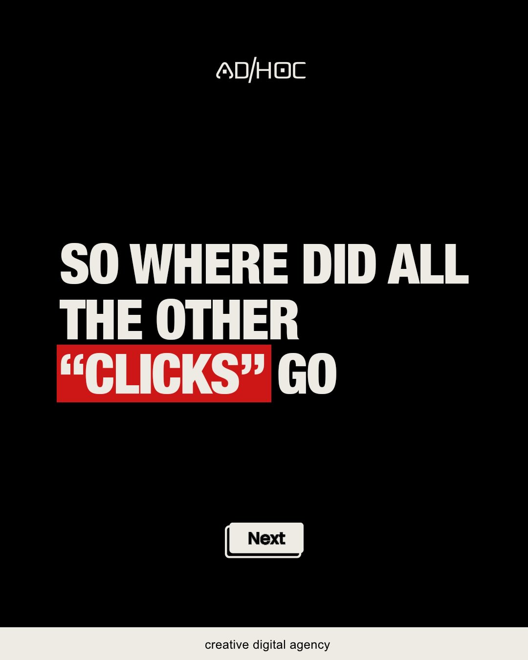 Adhoc Agency Facebook ad: So where did all the other clicks go?