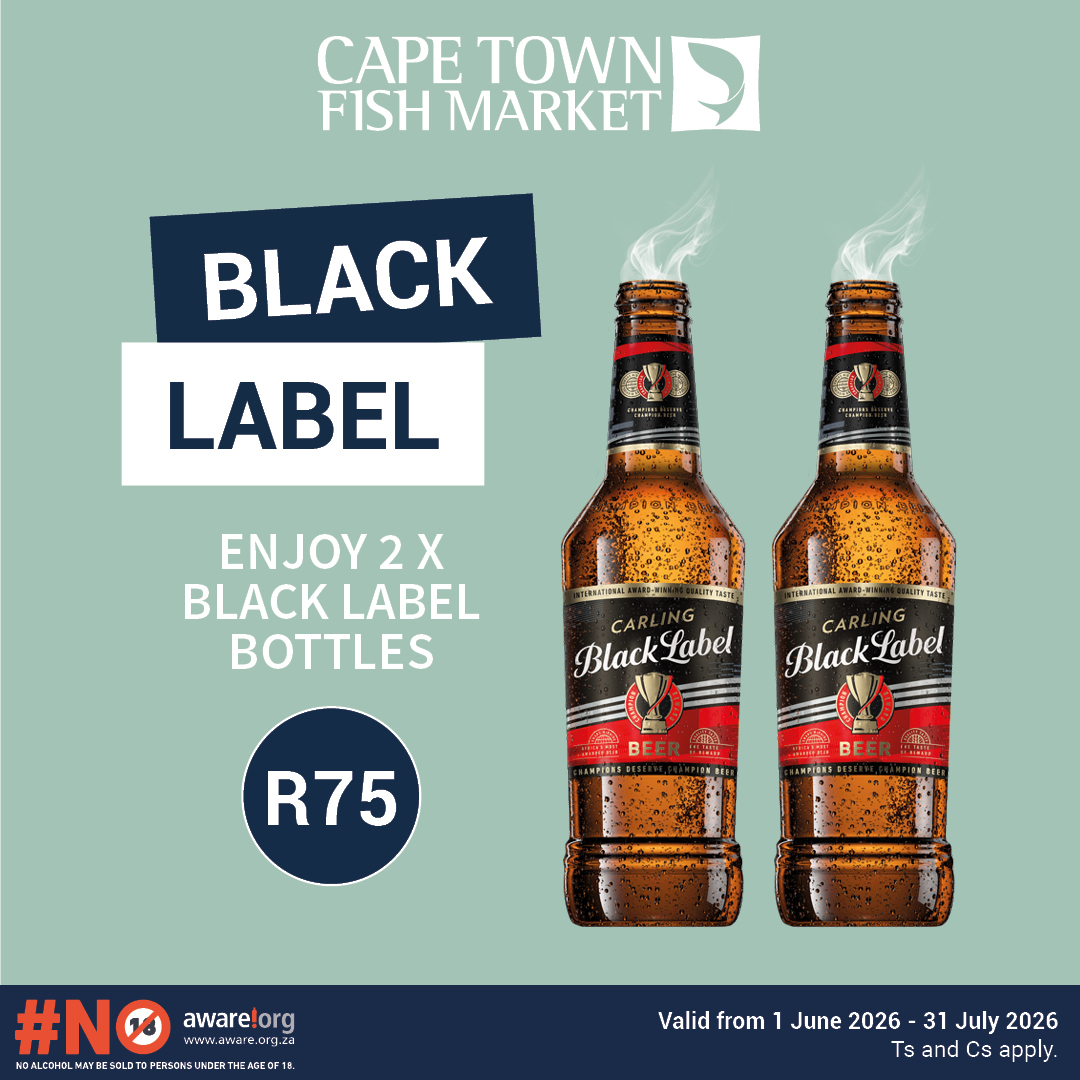 Cape Town Fish Market Facebook ad: Good food deserves a great pour.