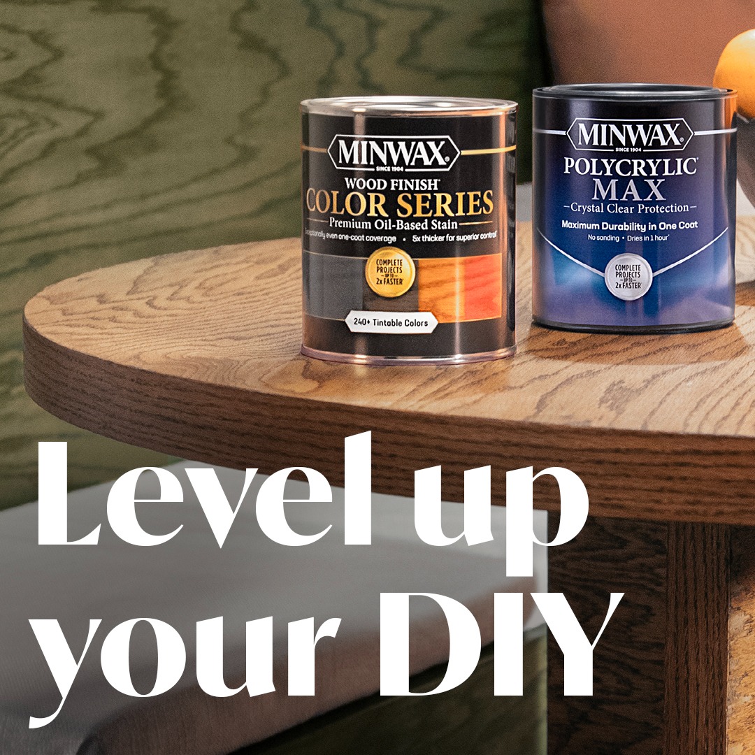 Minwax Facebook ad: One-coat color. One-coat protection.