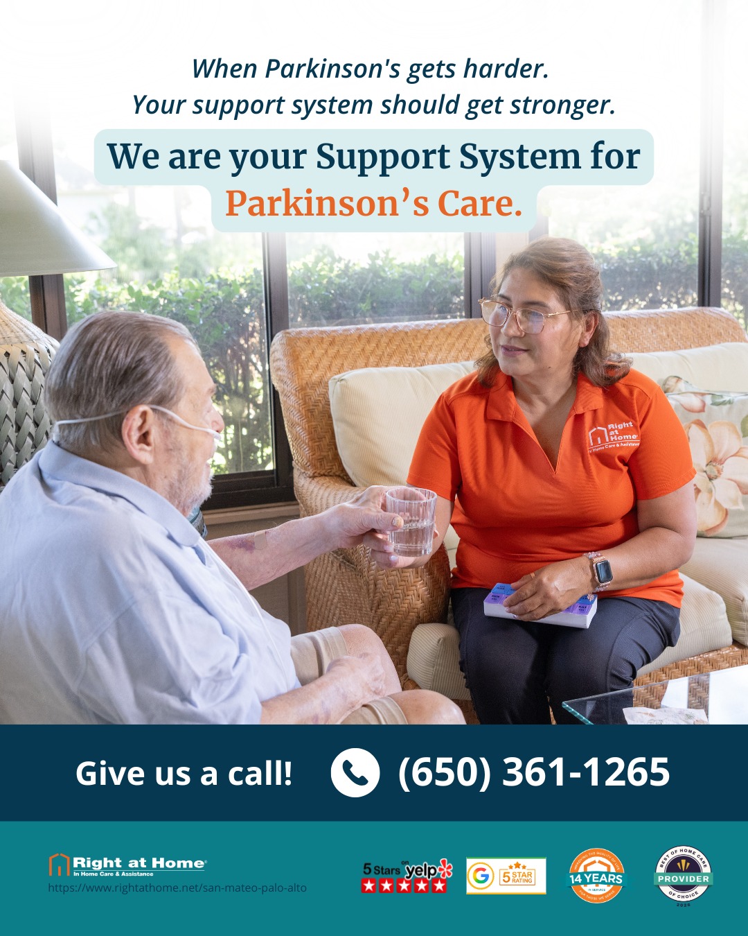 Right at Home - Peninsula Facebook ad: In-Home Care Services for Parkinson's Disease | Right at…