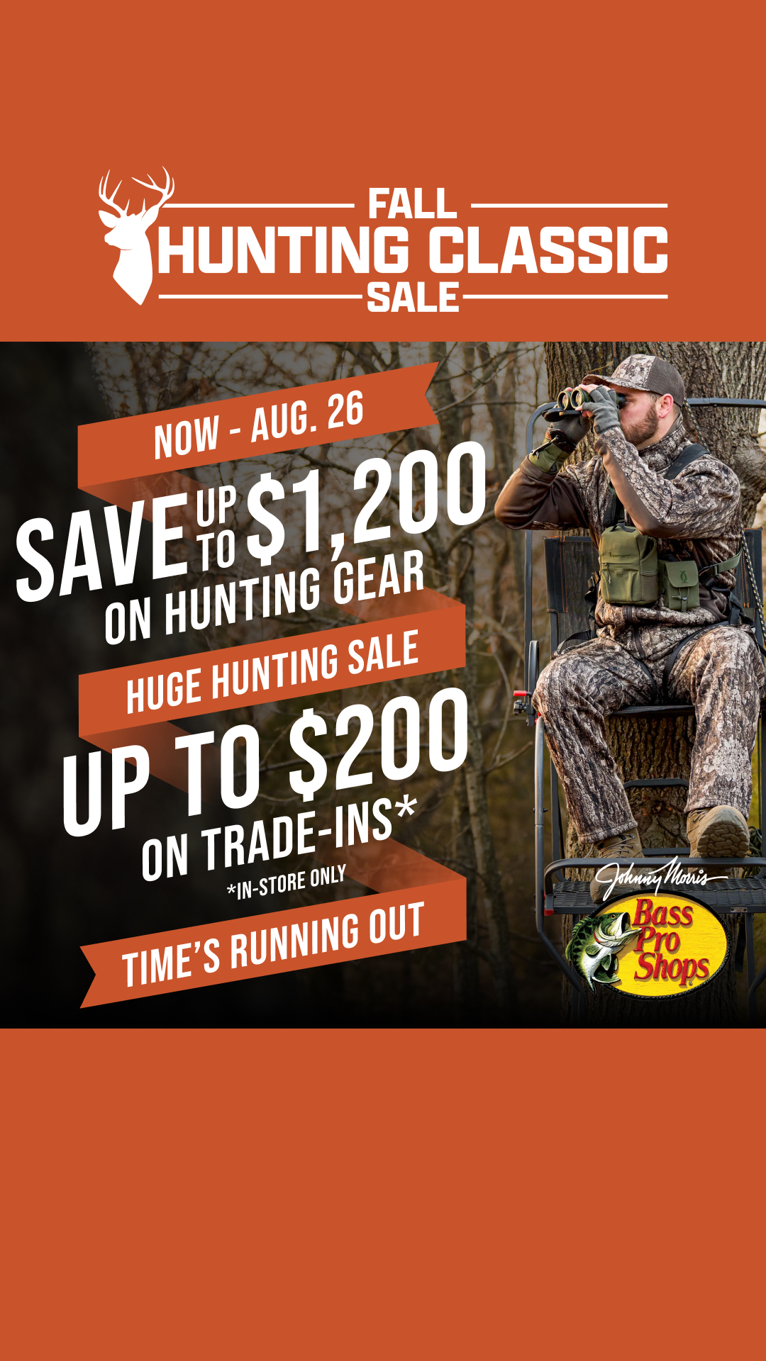 Bass Pro Shops Facebook ad: Save Up to $1,200 on Hunting Gear