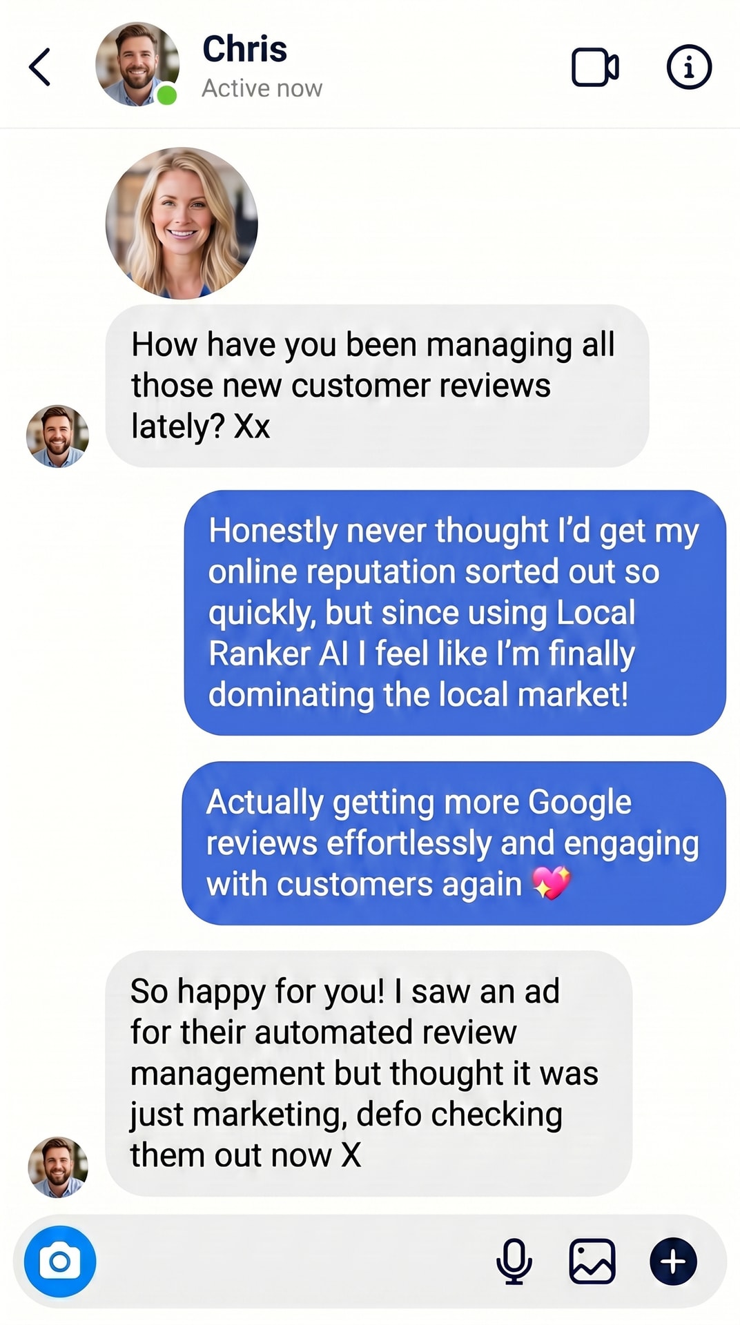 Local Ranker AI Facebook ad: Get 5-Star Reviews on Autopilot