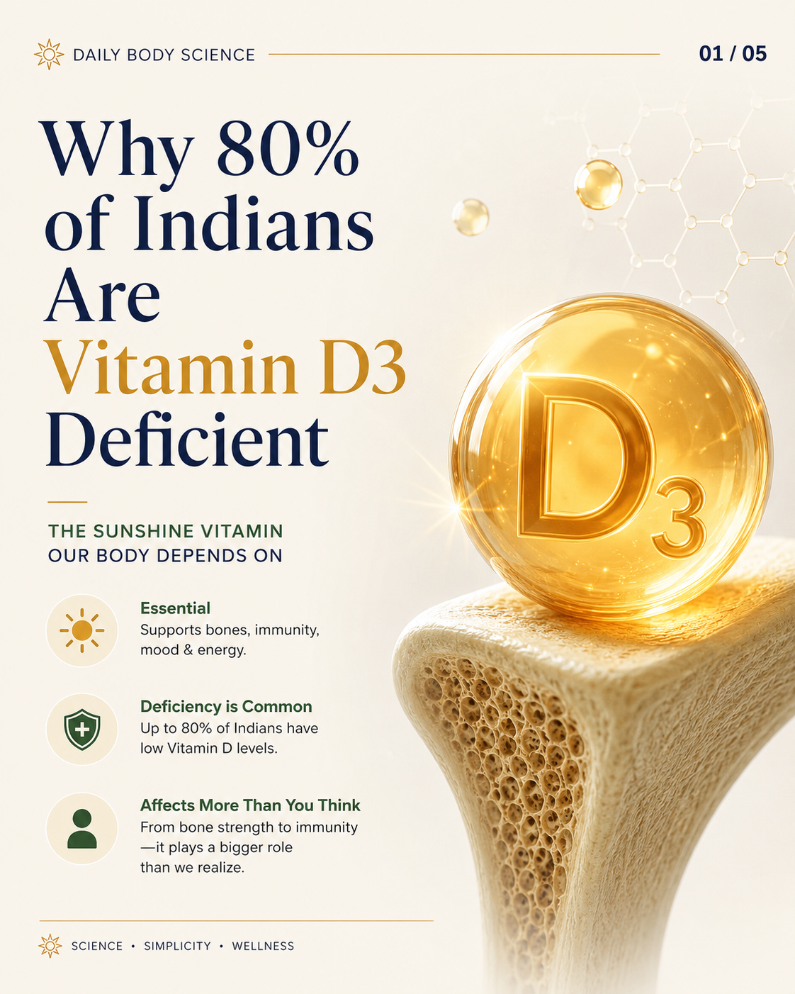 Nutripeak.Health Facebook ad: Why 80% of Indians Are Vitamin D3 Deficient
