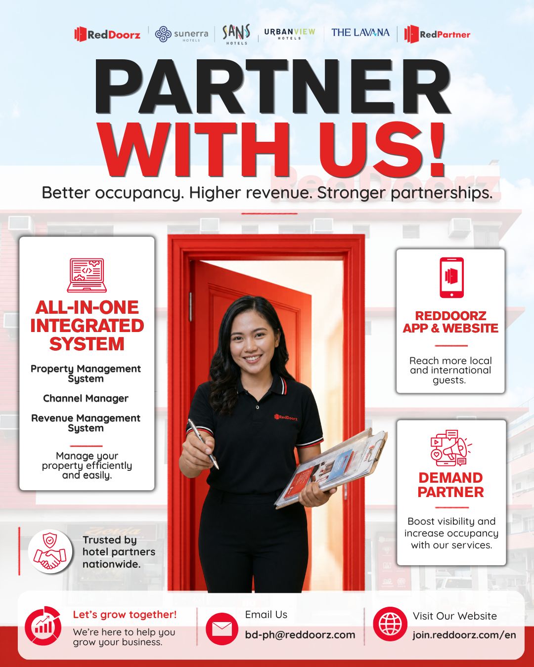 RedDoorz Facebook ad: Partner with RedDoorz Now!