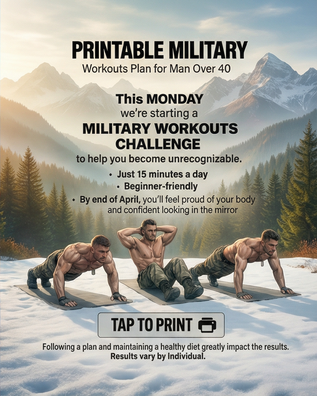 Military Calisthenics For Men Facebook ad: Transform Your Body in 28 Days