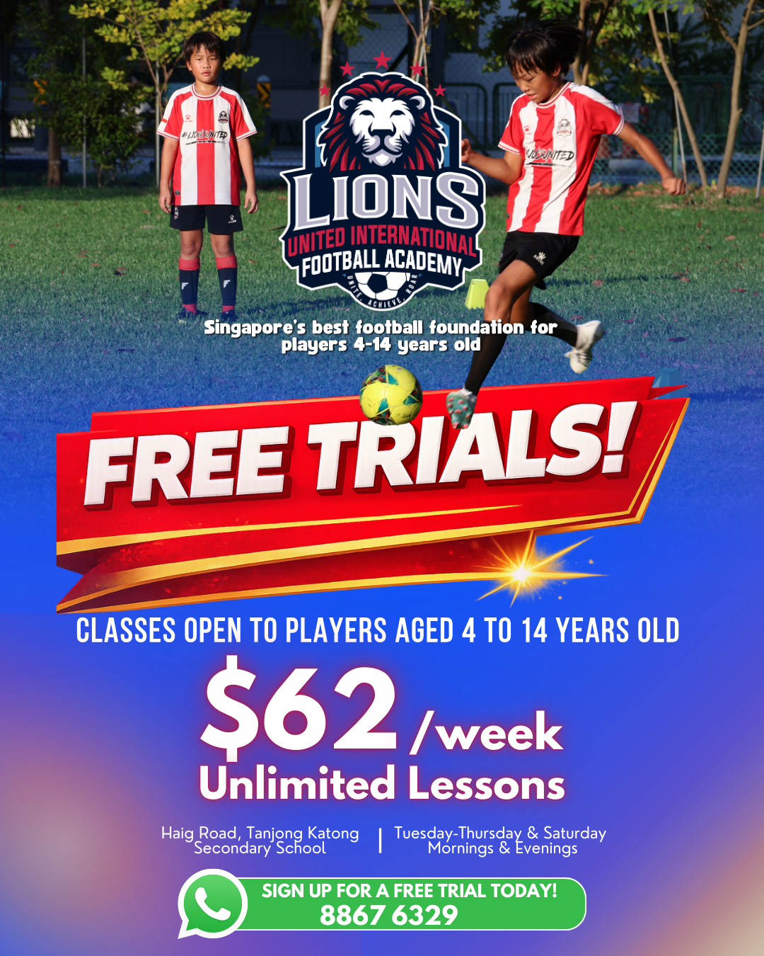 Lions United International Football Academy Facebook ad