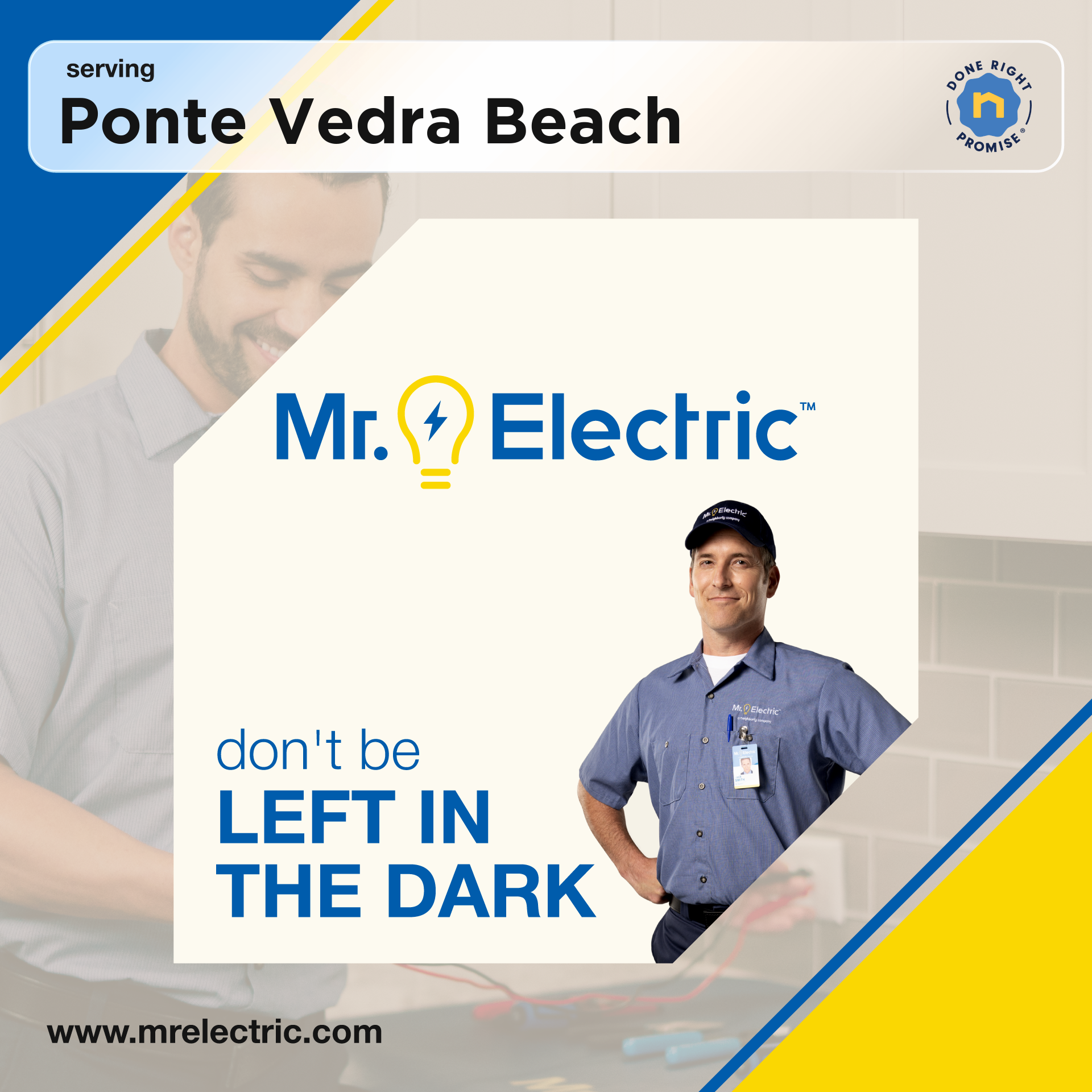 Mr. Electric of St. Augustine Facebook ad: Mr. Electric Does It Right