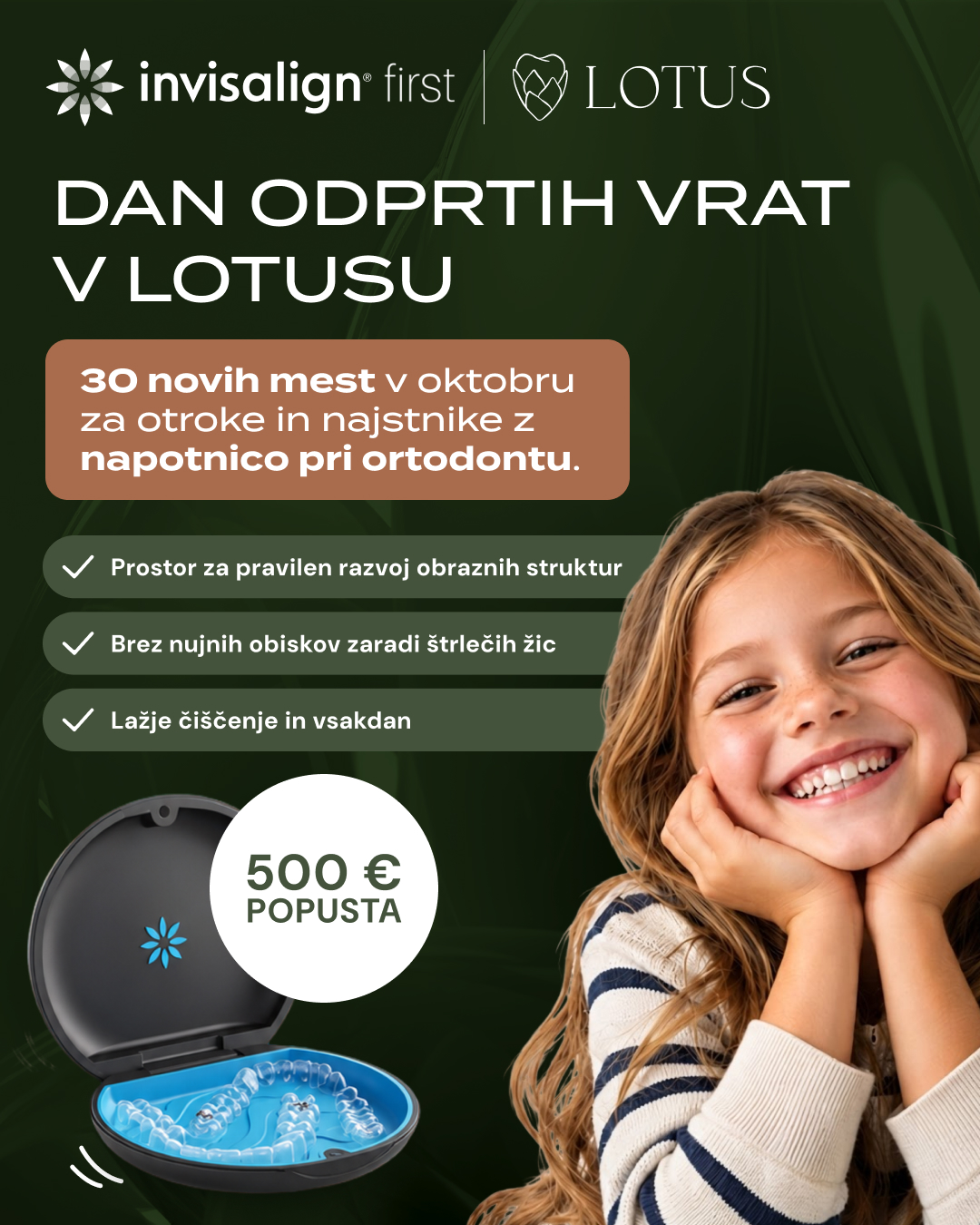Lotus dentalni center Facebook ad: Odpiramo 30 novih mest v oktobru
