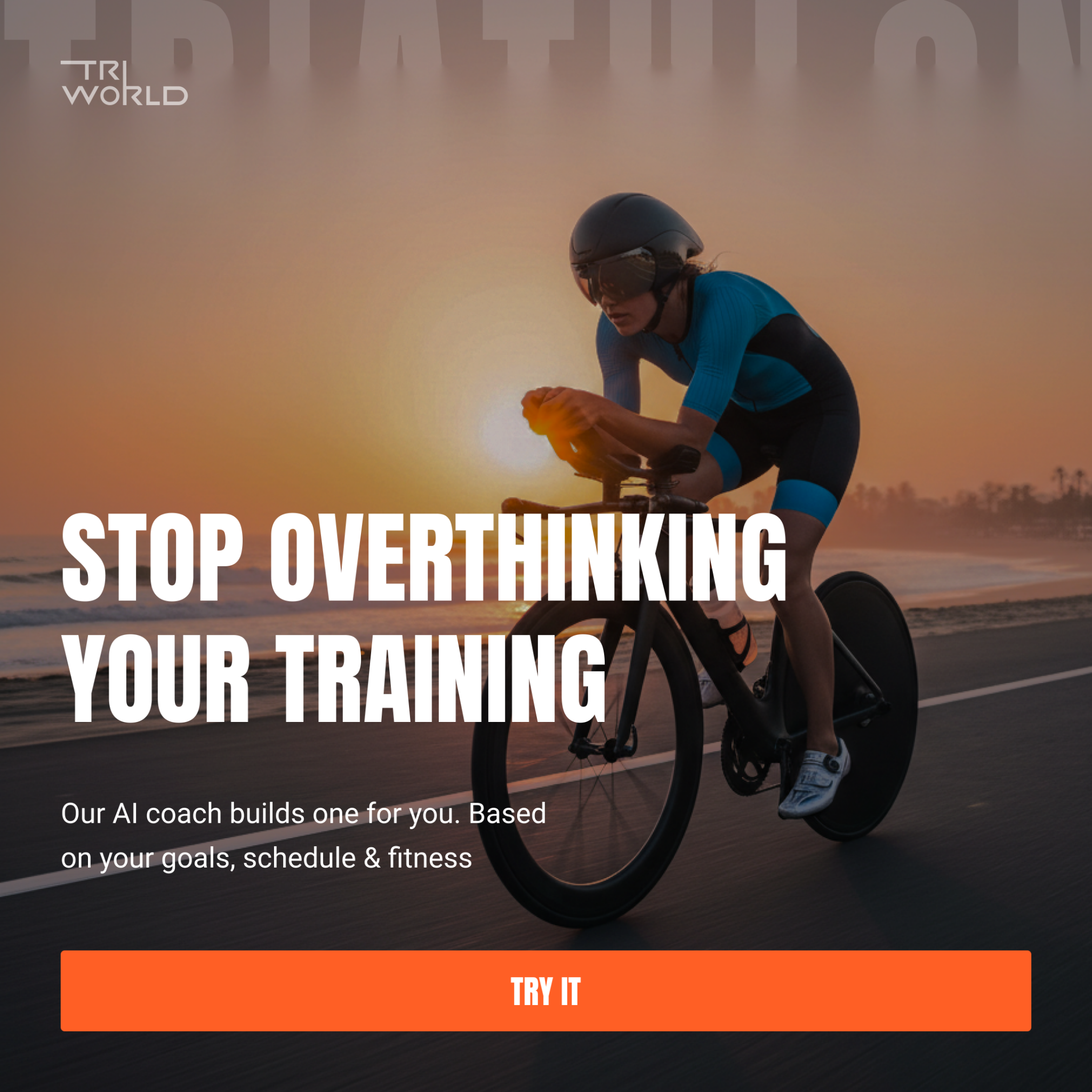Triworldhub Facebook ad: TriWorldHub - Triathlon Training Platform: Elevate Your…