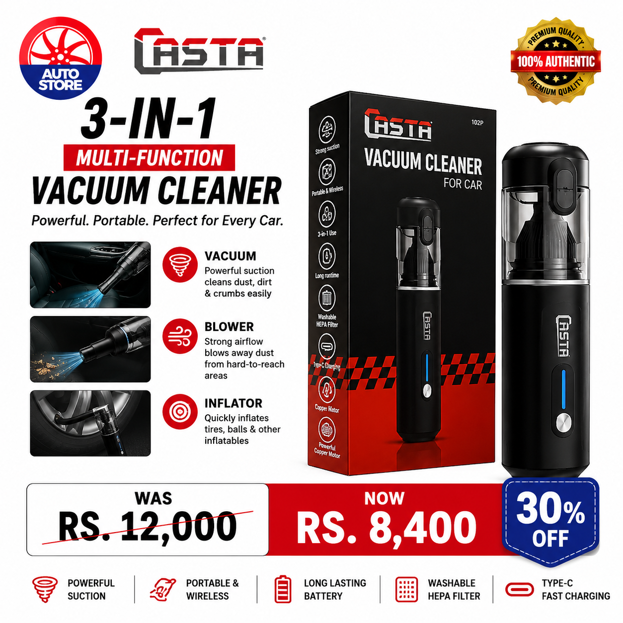 PakWheels Auto Parts & Accessories Facebook ad: Flat 30% OFF | Limited Stock Left