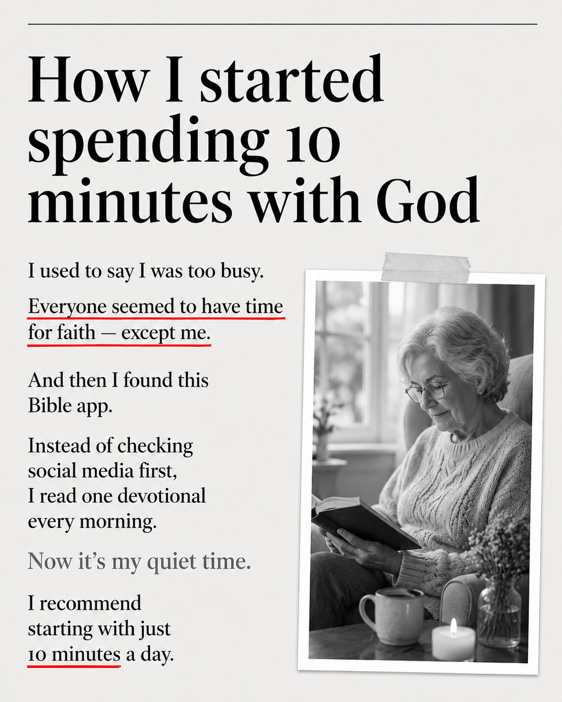 Biblespark daily Facebook ad: Find Peace & Hope in Biblical Wisdom