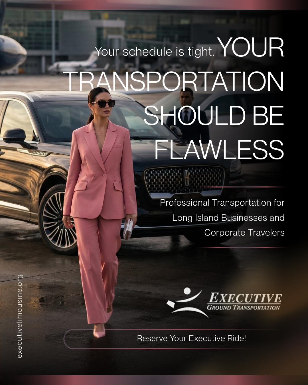 Executive Limousine Facebook ad: Your schedule is tight.