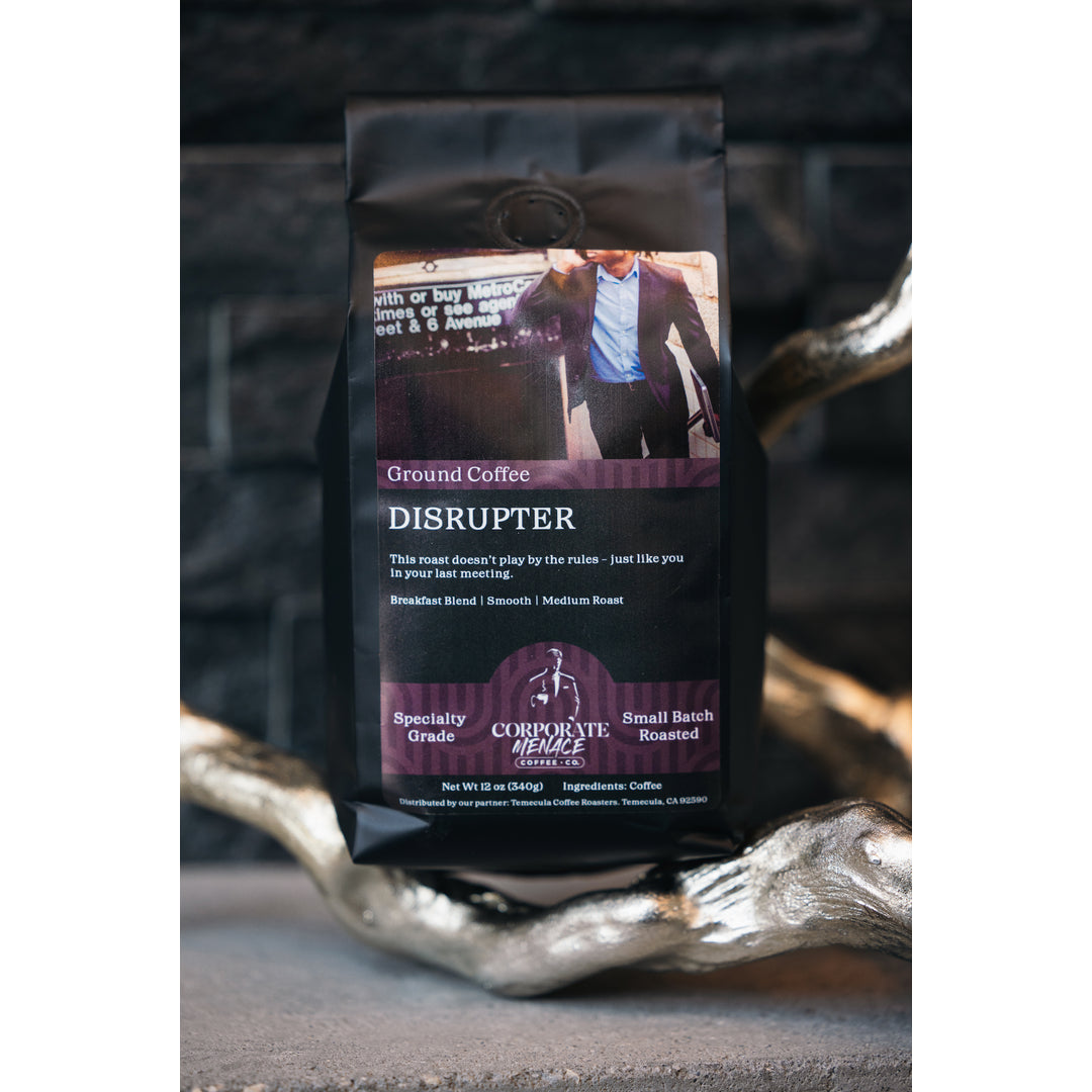 Corporate Menace Coffee Co. Facebook ad: If you're going to carry the team, you…