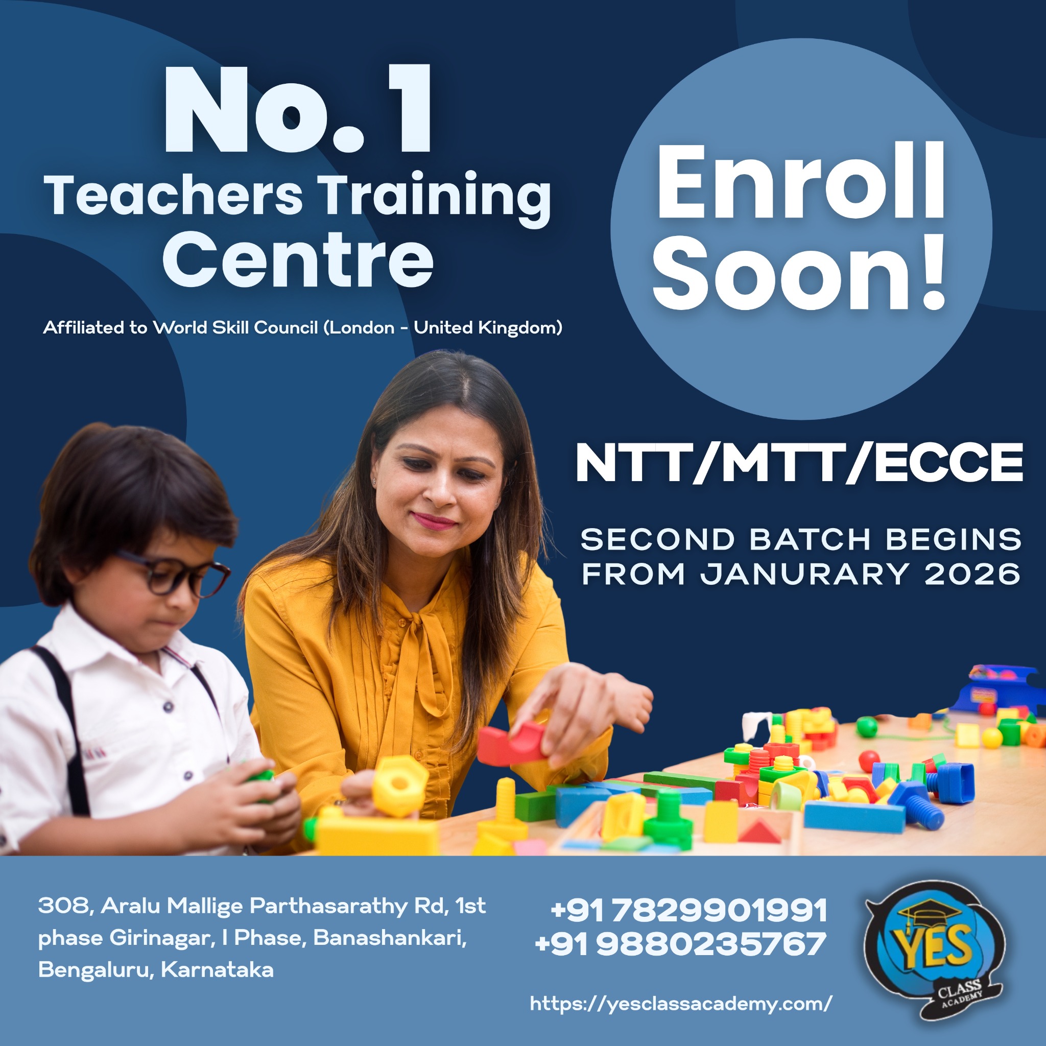 YES Class Academy Facebook ad: Become a Certified Preschool Teacher