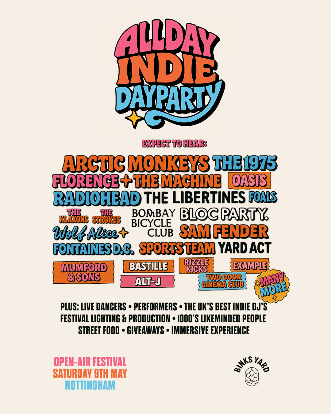 Allday Indie Festival Facebook ad: Allday Indie Outdoor Festival - Nottingham at Binks Yard