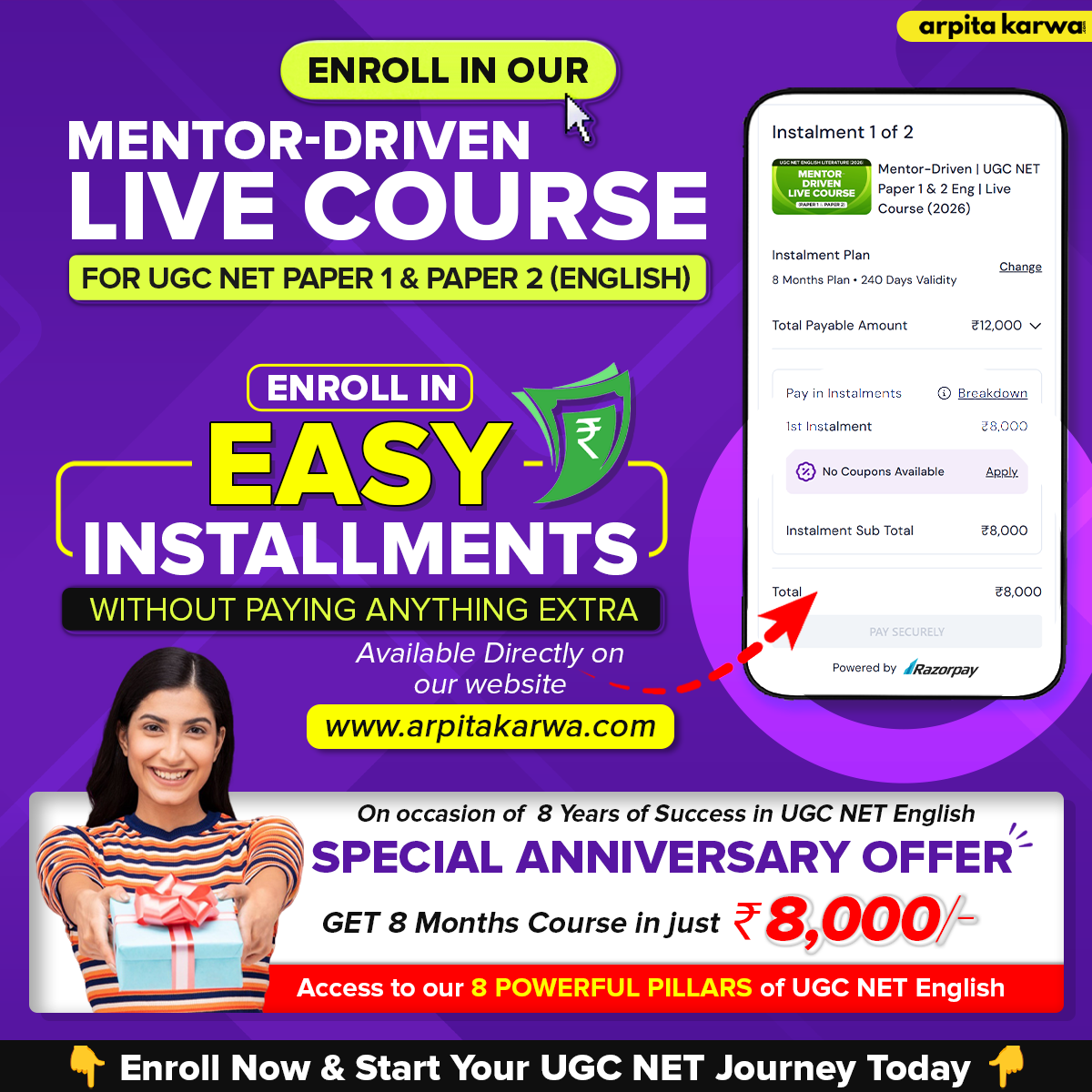 ArpitaKarwa.com- UGC NET Prep Facebook ad: Use Code: OFF4000