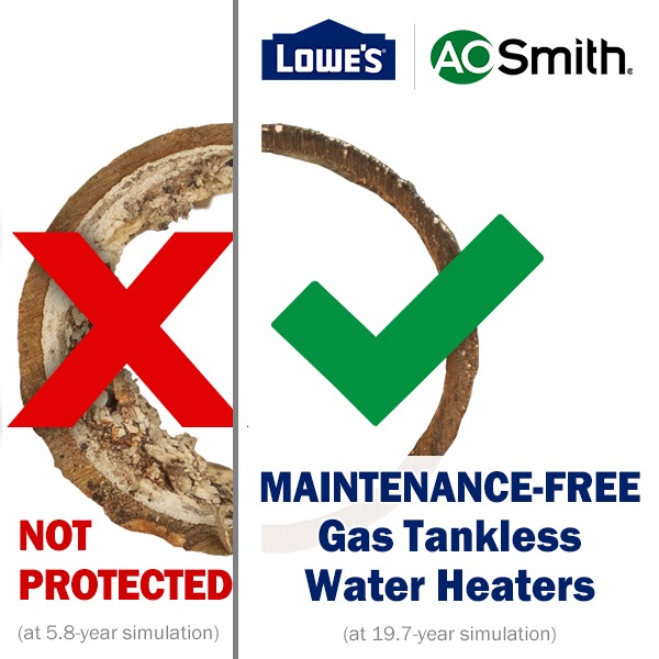A. O. Smith at Lowe’s Facebook ad: Hard Water? Start Living Maintenance-Free.