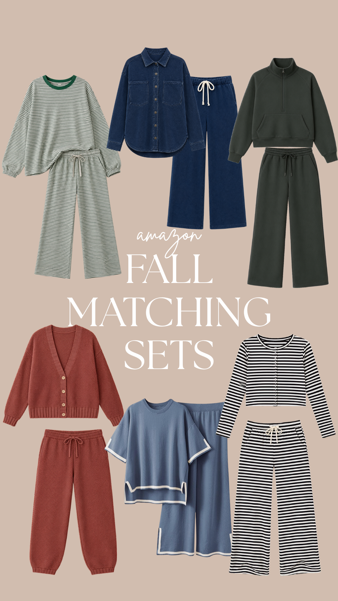 whatgracebought Facebook ad: Effortless Fall Matching Sets from Amazon