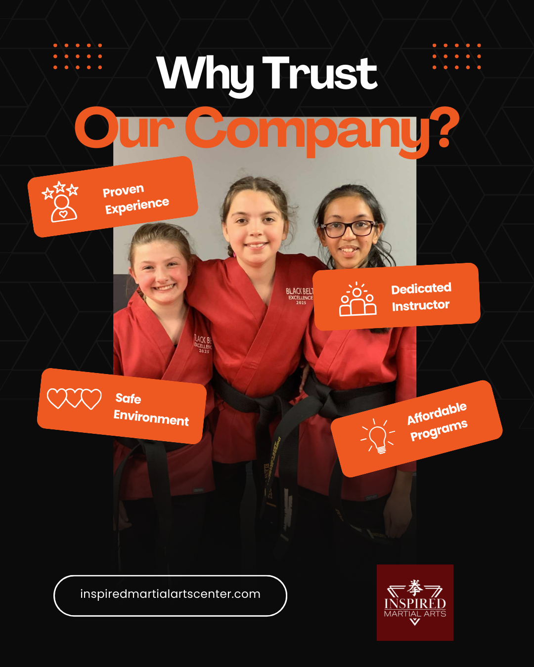 Inspired Martial Arts Center Facebook ad: Why Families Choose Inspired Martial Arts Center