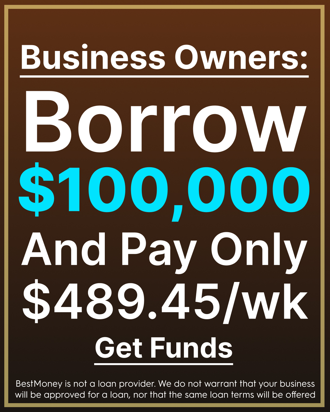 BestMoney.com - Business Loans Facebook ad
