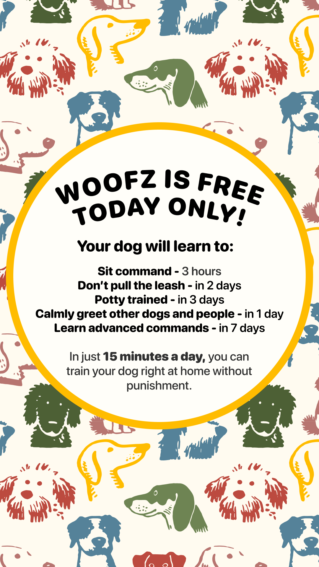 30-Day Dog Training Plan Facebook ad: Start training your dog