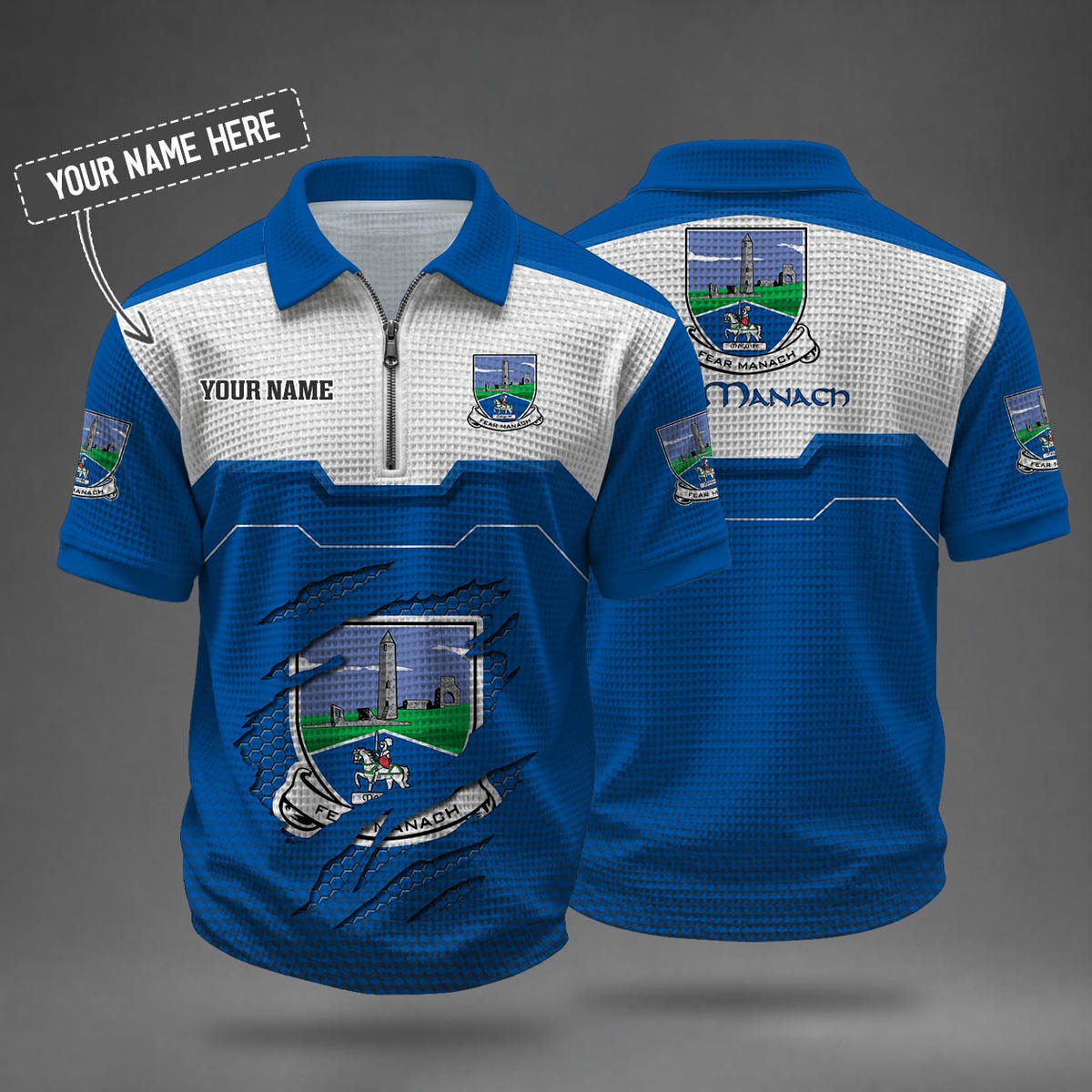 Irish Sports Facebook ad: Custom Name GAA Waffle Polo for Every Fan…