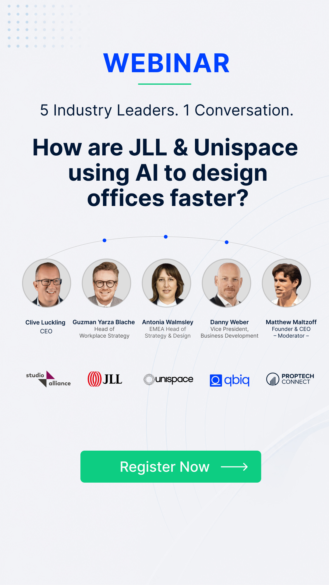 qbiq Facebook ad: The CRE Leaders Behind Faster Office Planning