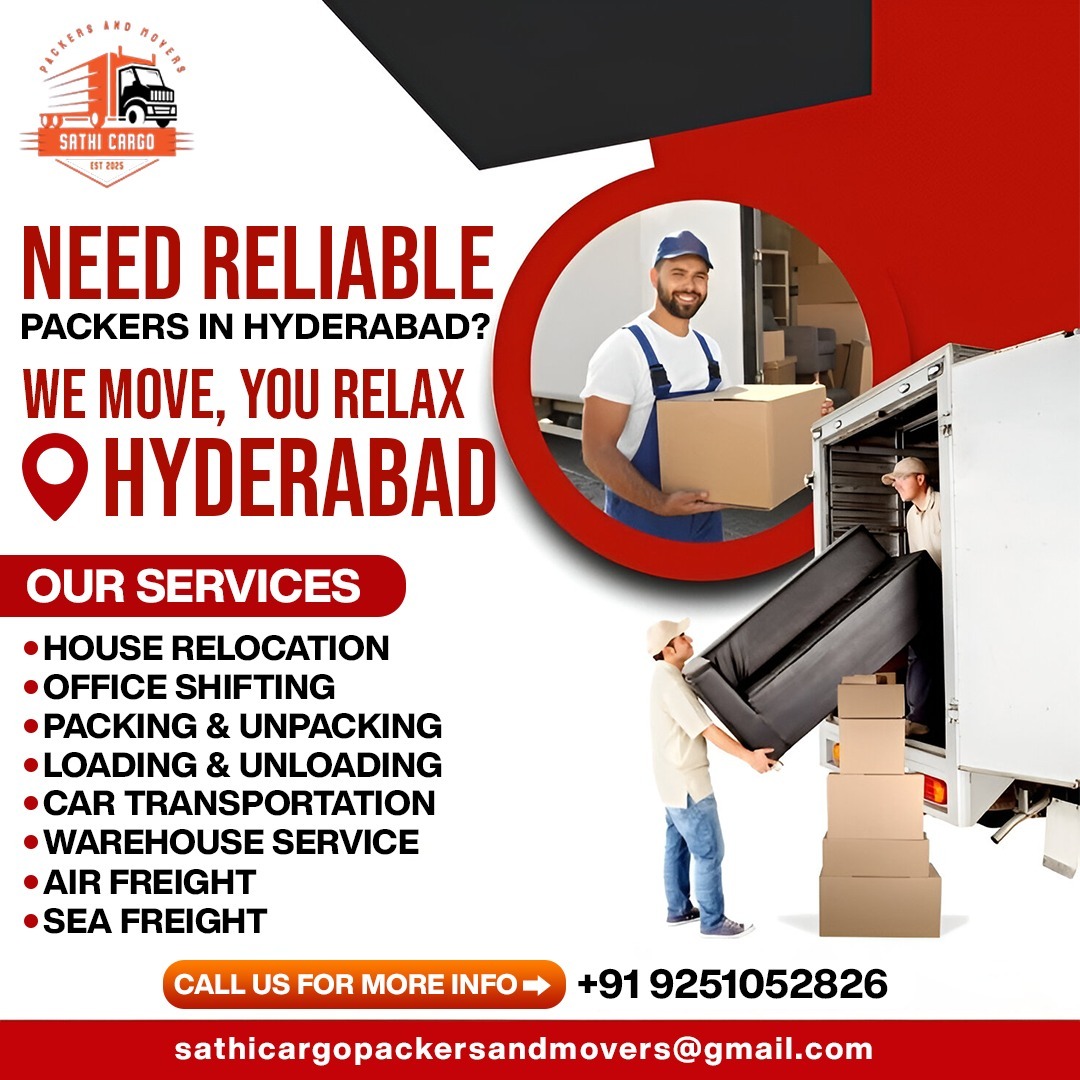 Sathi Cargo Packers and movers Facebook ad: Hyderabad’s Most Trusted Packers & Movers
