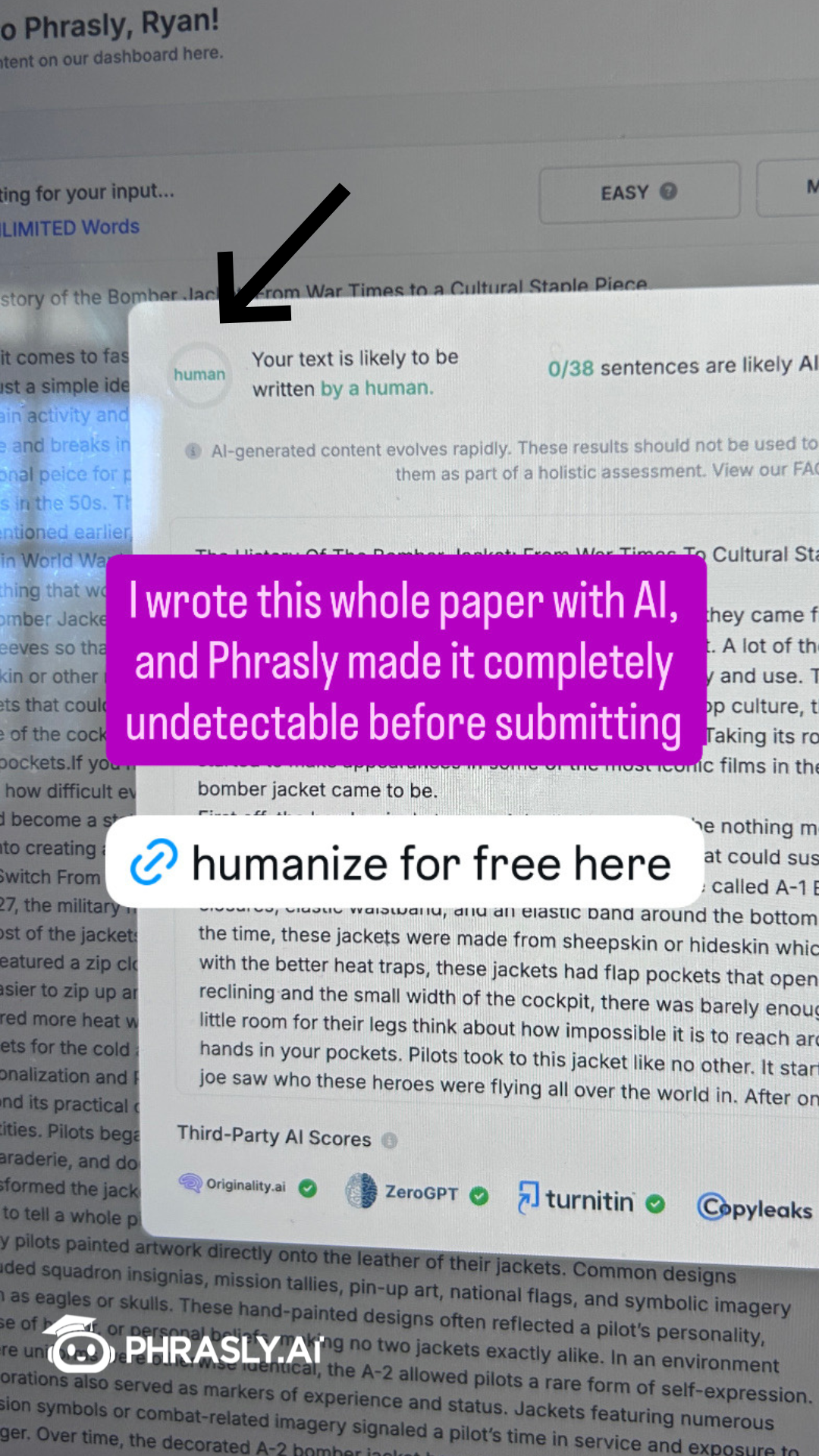 Phrasly.AI Facebook ad