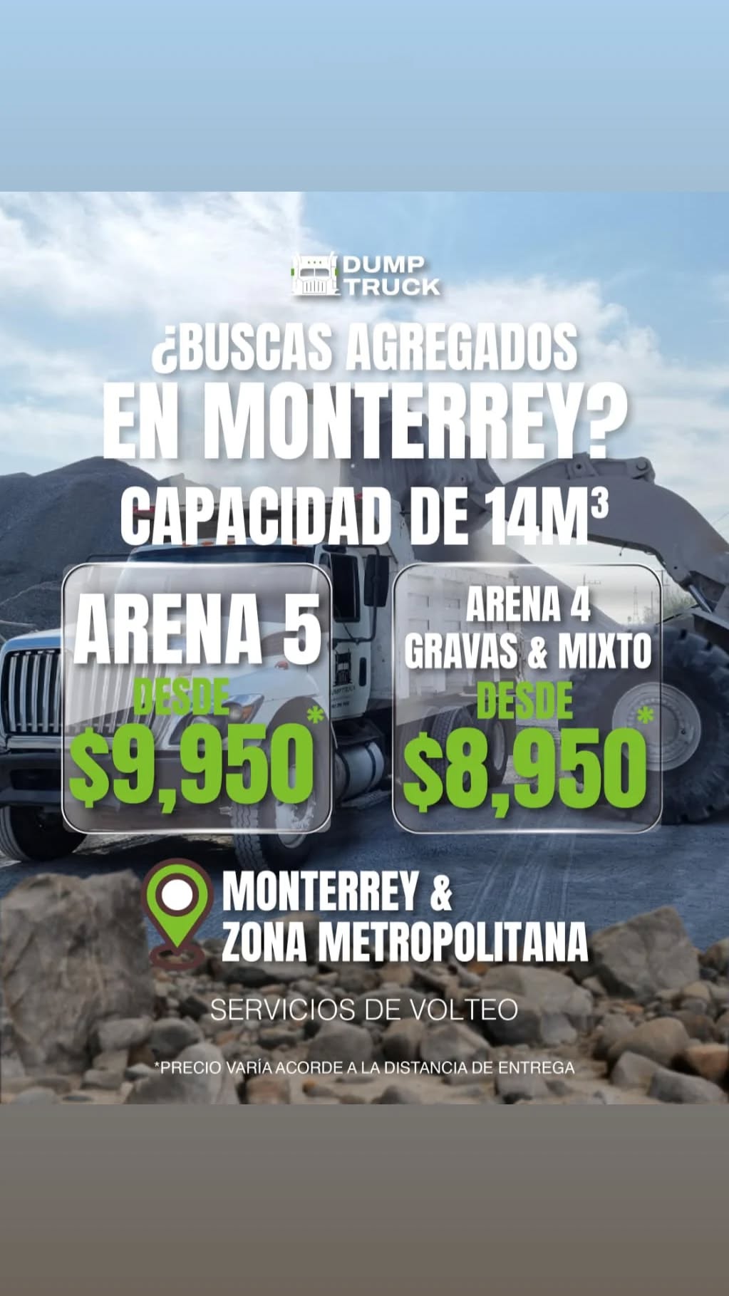 DUMP TRUCK Facebook ad: Dale la firmeza que tu obra necesita en…