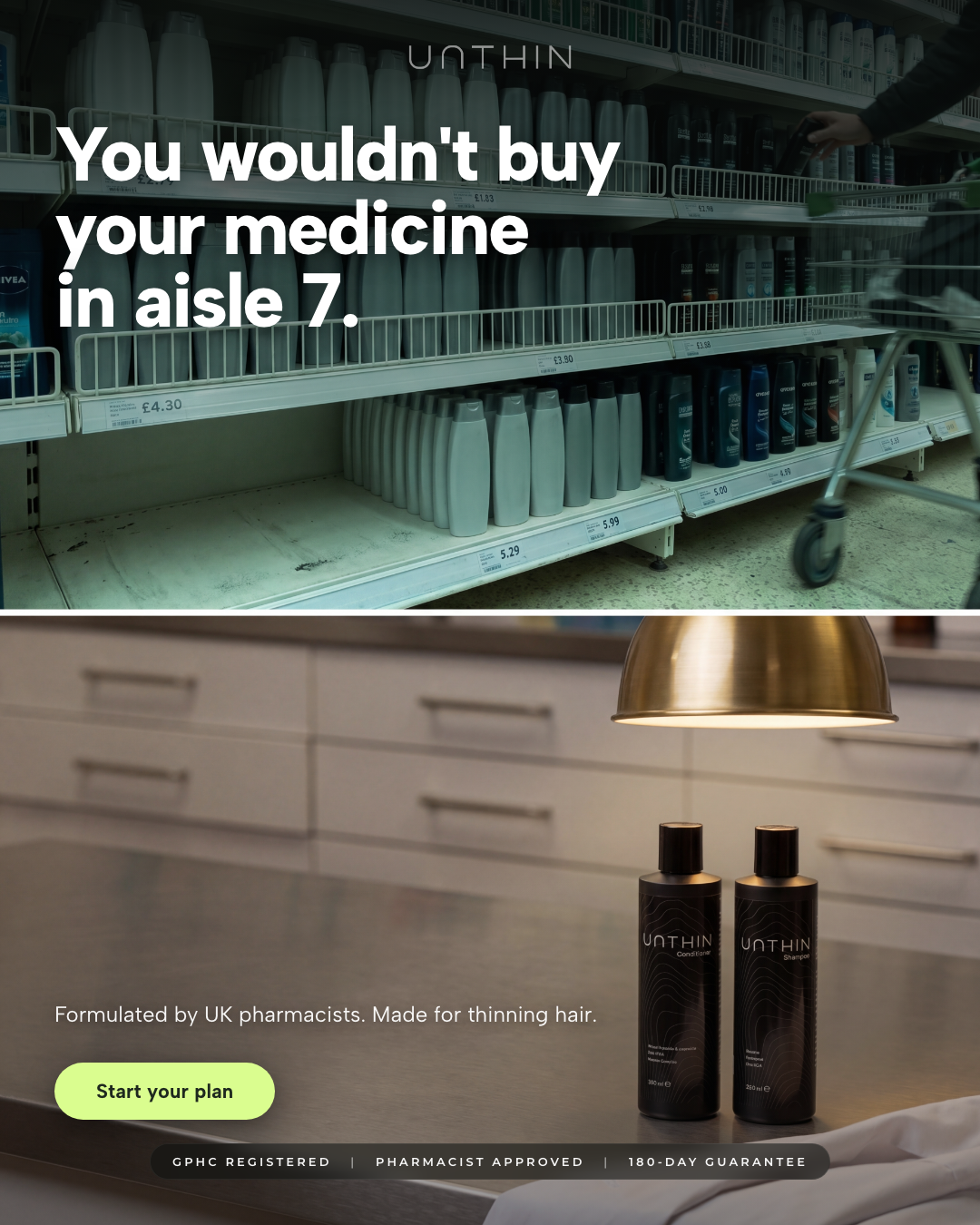 Unthinhair Facebook ad