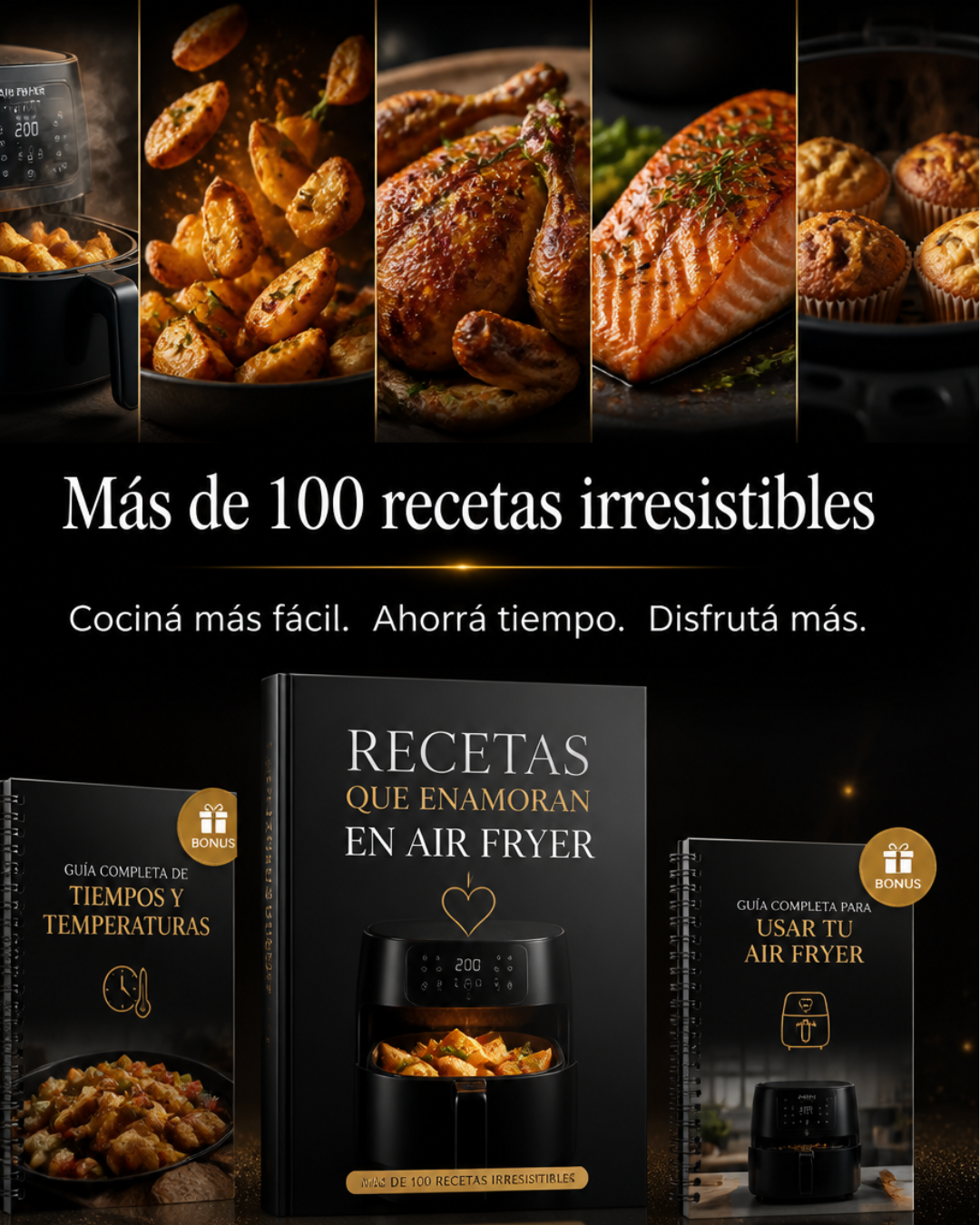Recetas que Enamoran en Air Fryer Facebook ad: Recetas para Air Fryer | +100 Recetas Fáciles con Fotos en…