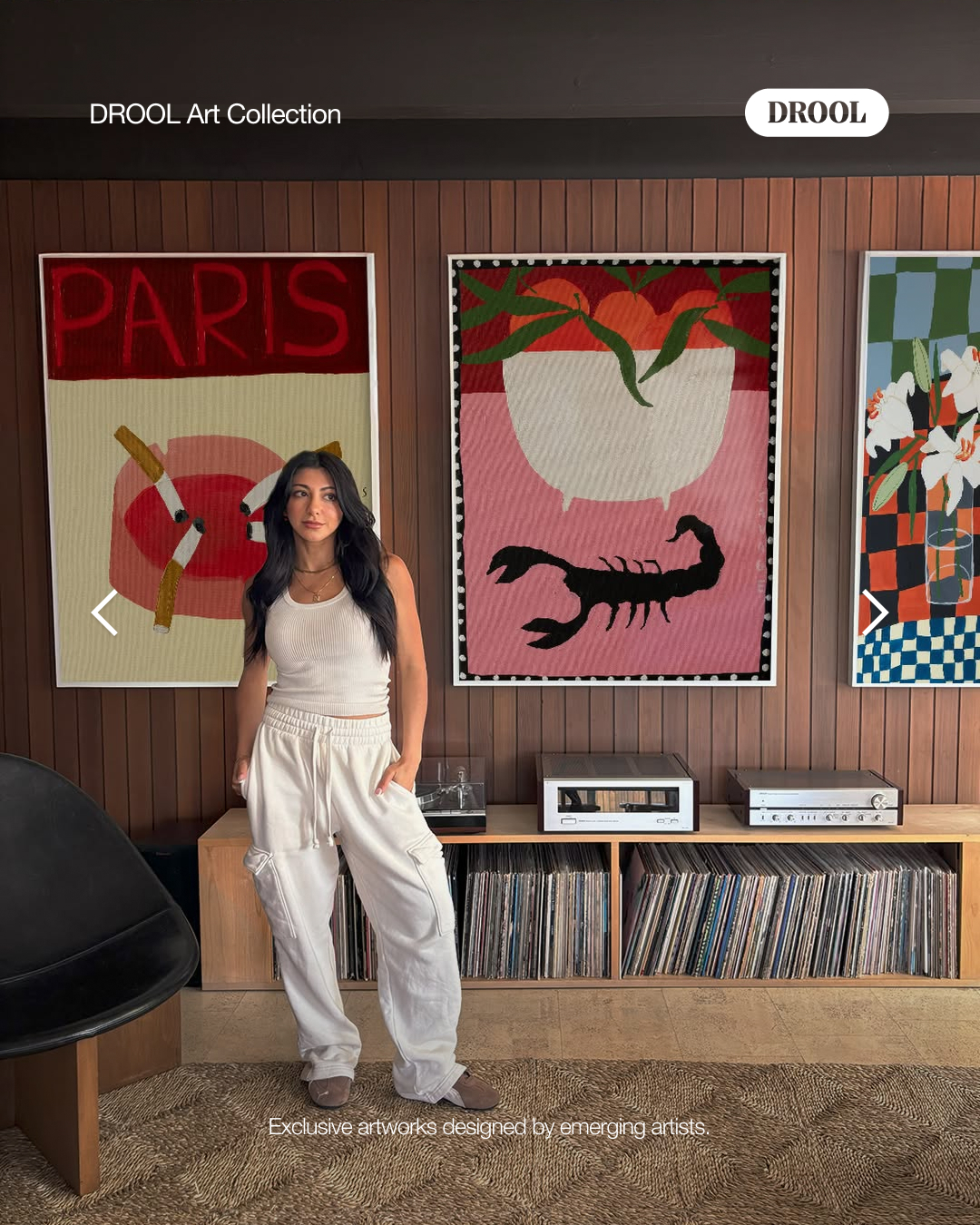 DROOL Facebook ad: Fill your home with unique art prints by…