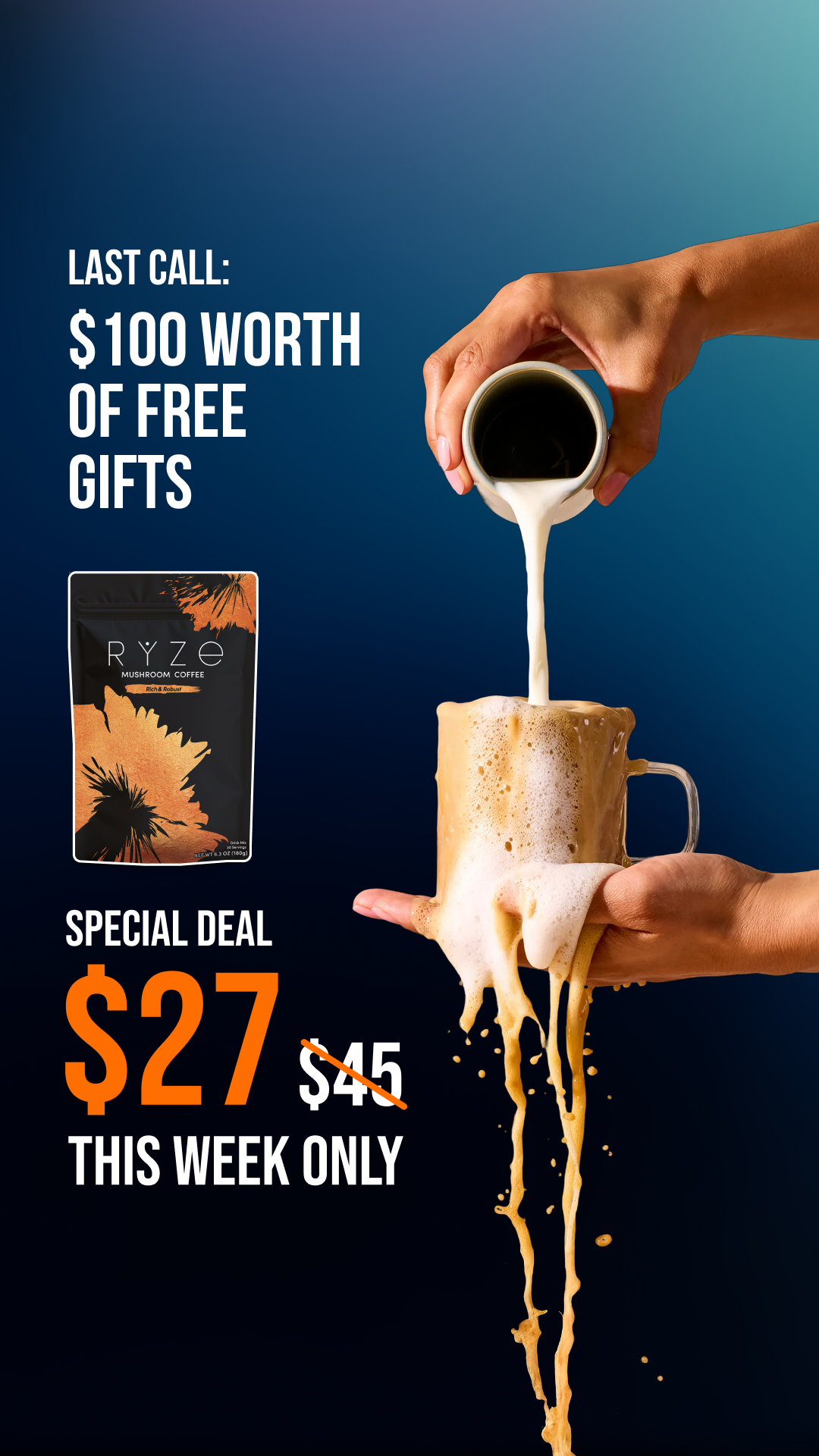 RYZE Superfoods Facebook ad
