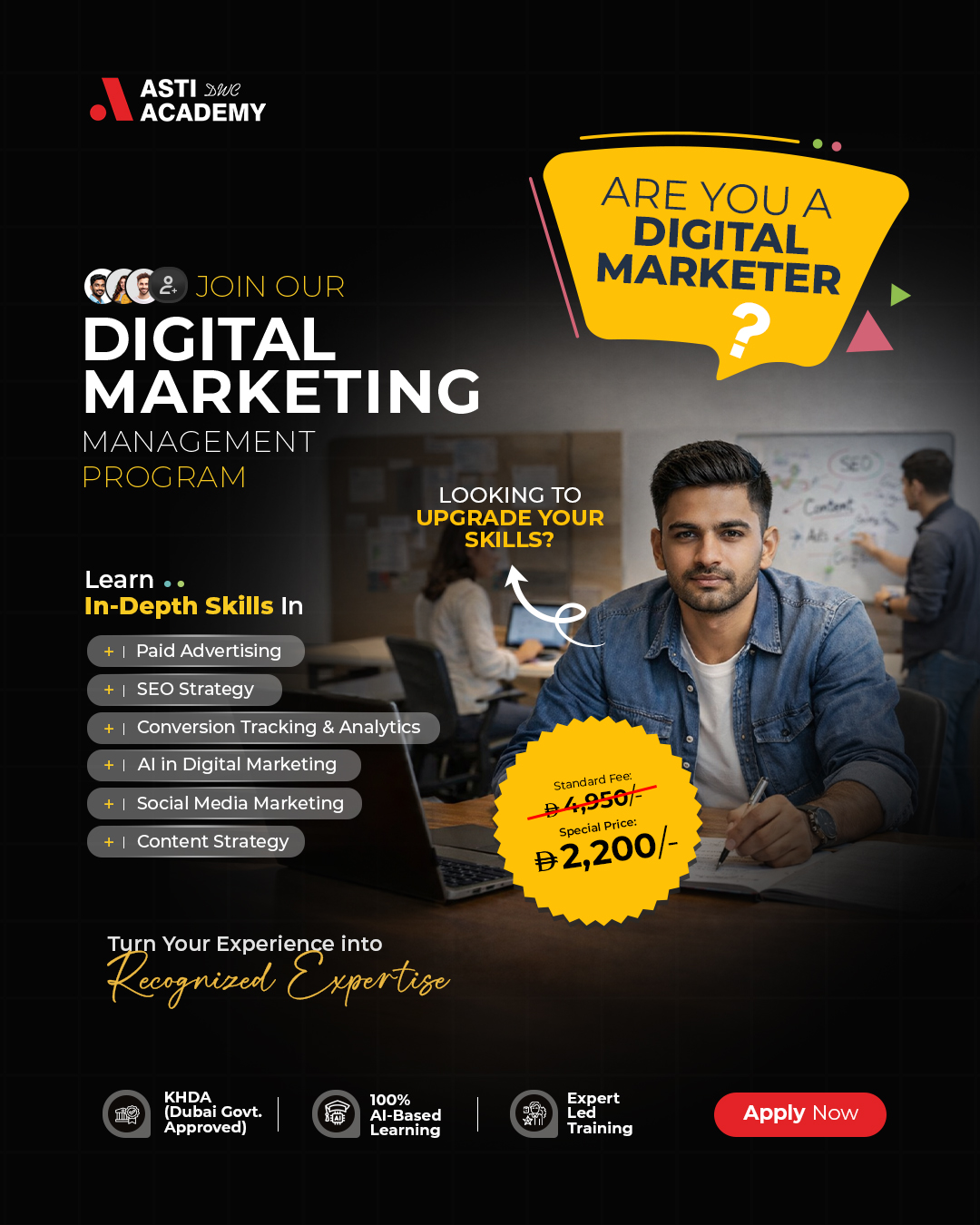 ASTI Digital Academy Facebook ad: Thinking about upgrading your digital marketing skills?