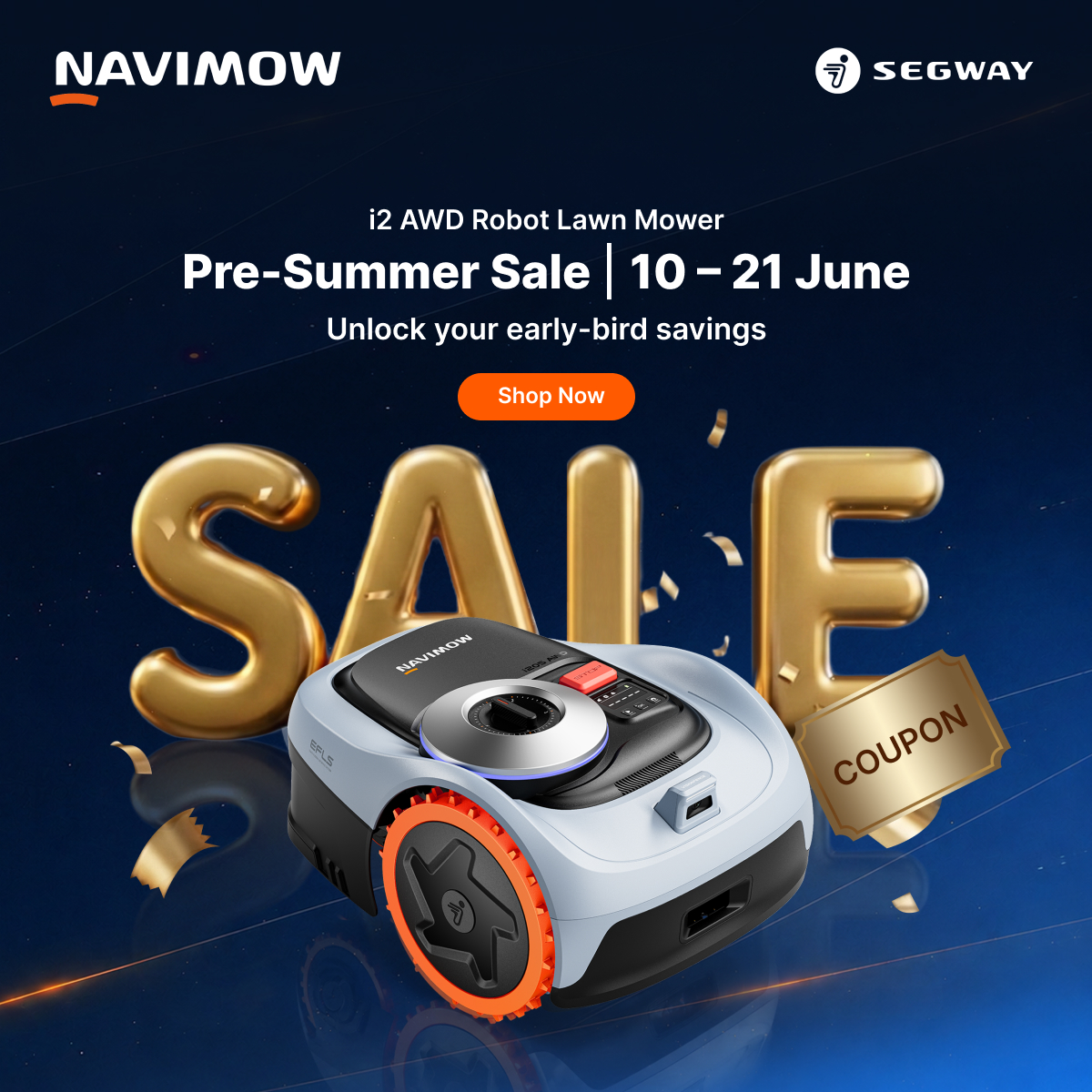 Segway Navimow Nordics Facebook ad: Chance to Win €100 Off Navimow i2 AWD