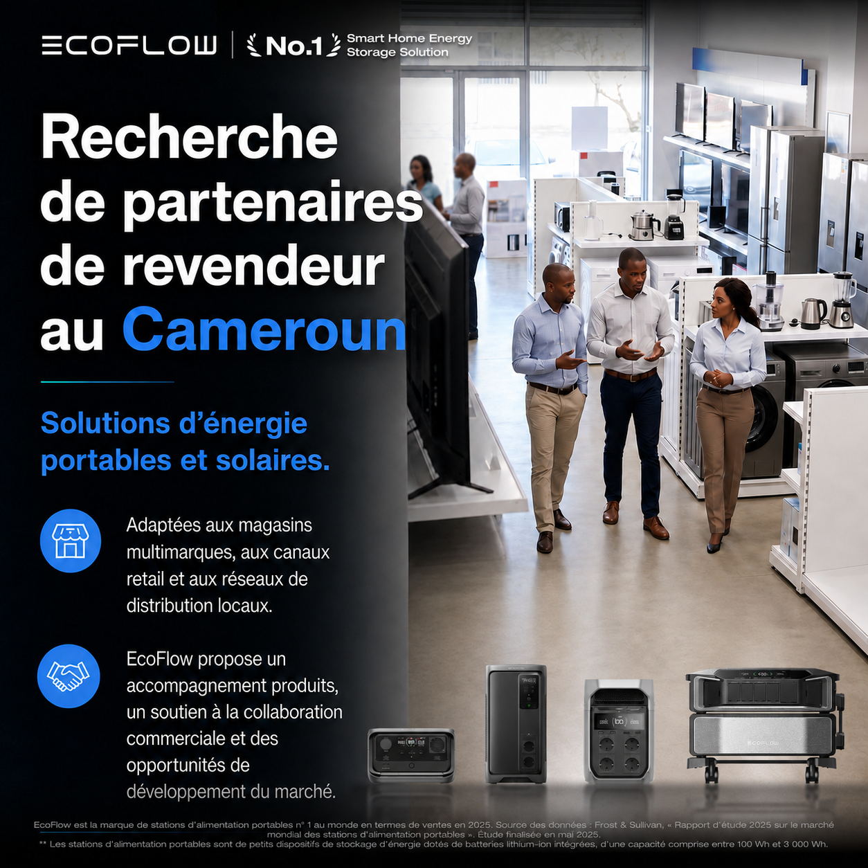 EcoFlow Facebook ad: EcoFlow recherche des revendeurs partenaires au Cameroun!