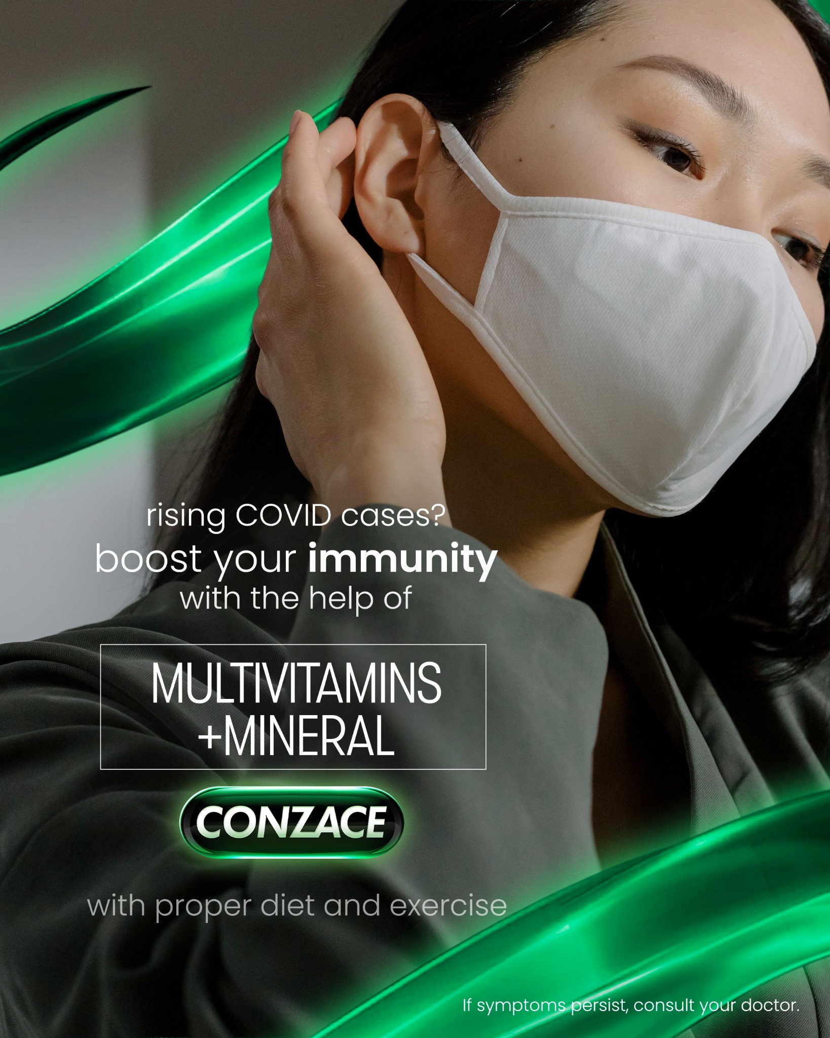 Conzace Facebook ad: As COVID cases rise, keep your wellness routine…