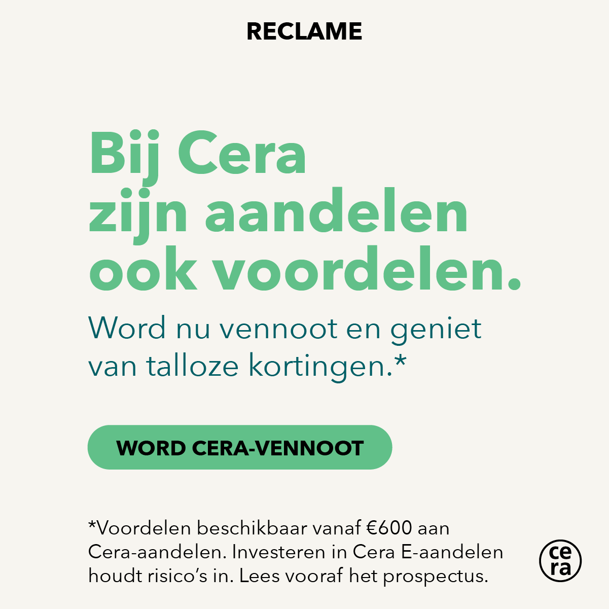 Cera NL Facebook ad
