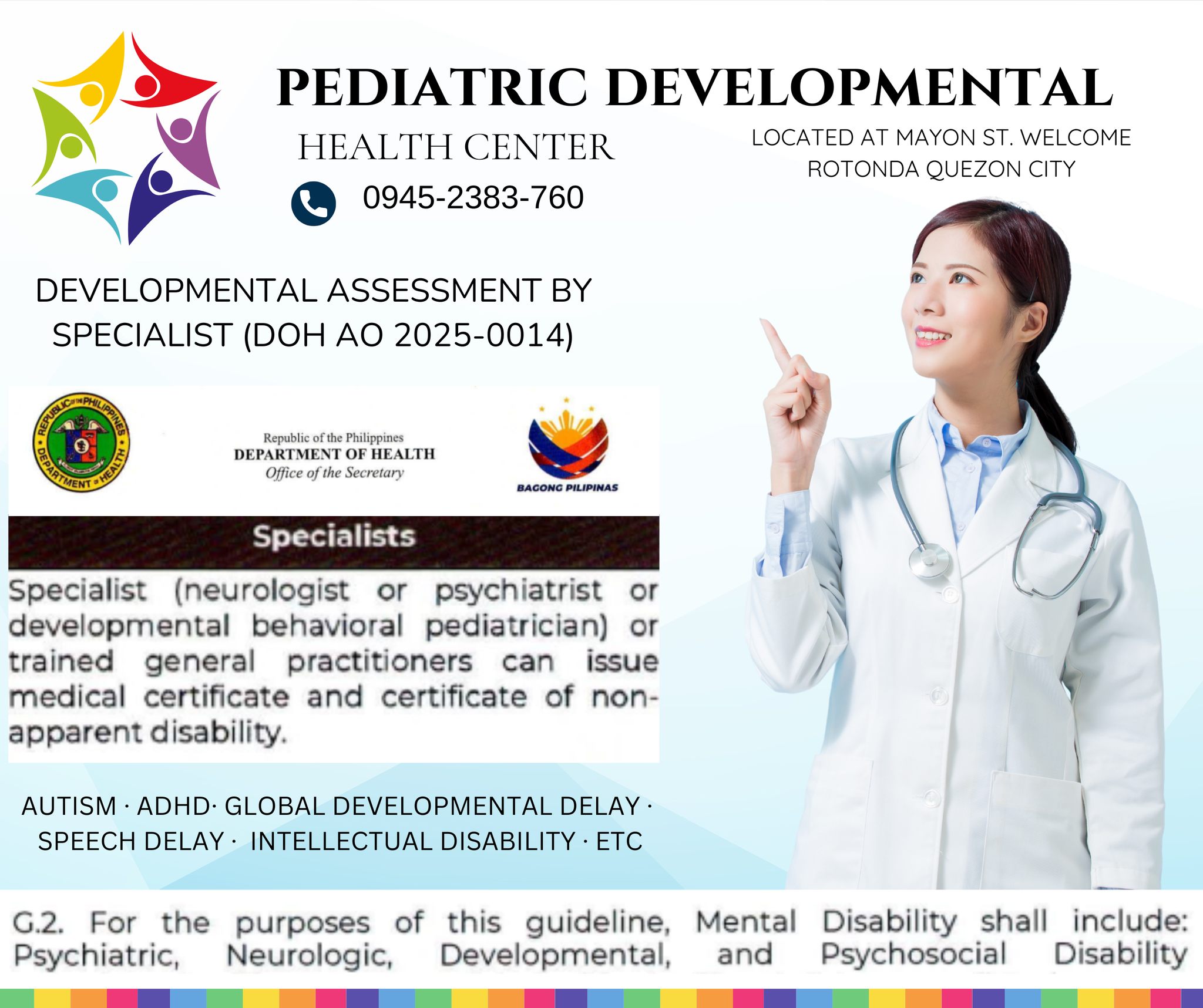Pediatric Developmental Center Facebook ad: Neurodevelopmental assessments for patients with…