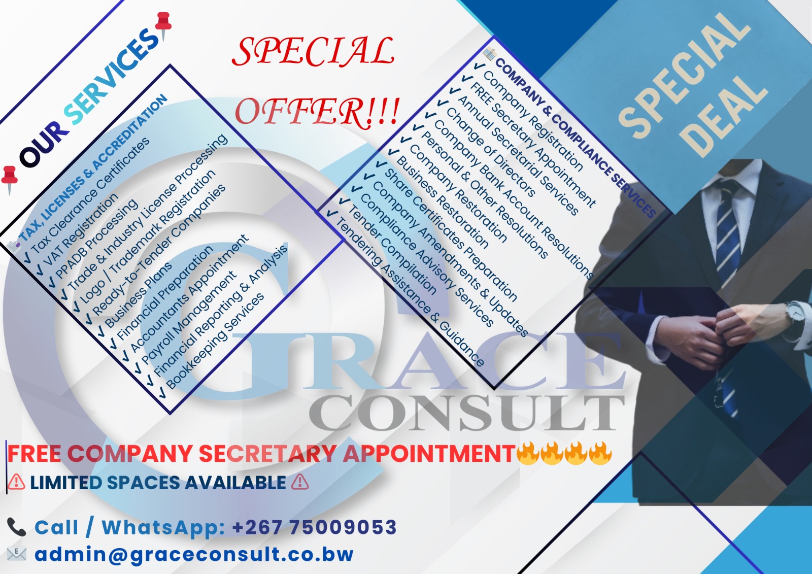 Grace Consult Facebook ad: BUSINESS OWNERS & ASPIRING ENTREPRENEURS