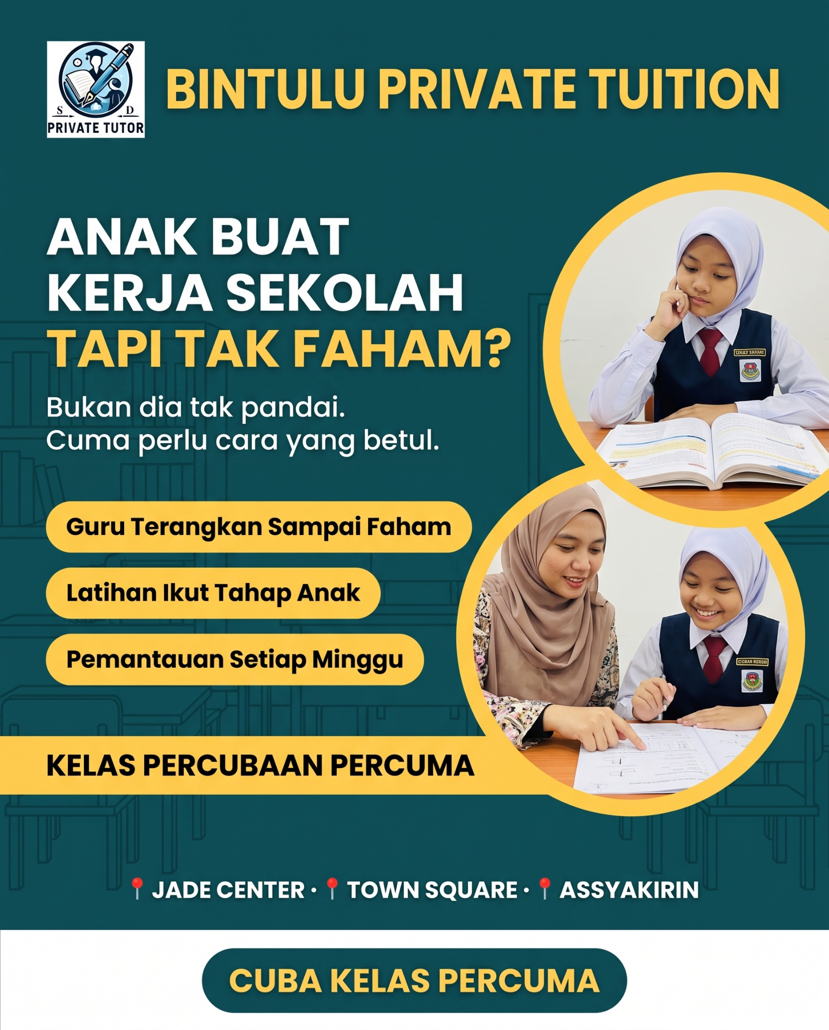 SD Plus Tuition Centre Facebook ad: Anak Masih Tak Faham?