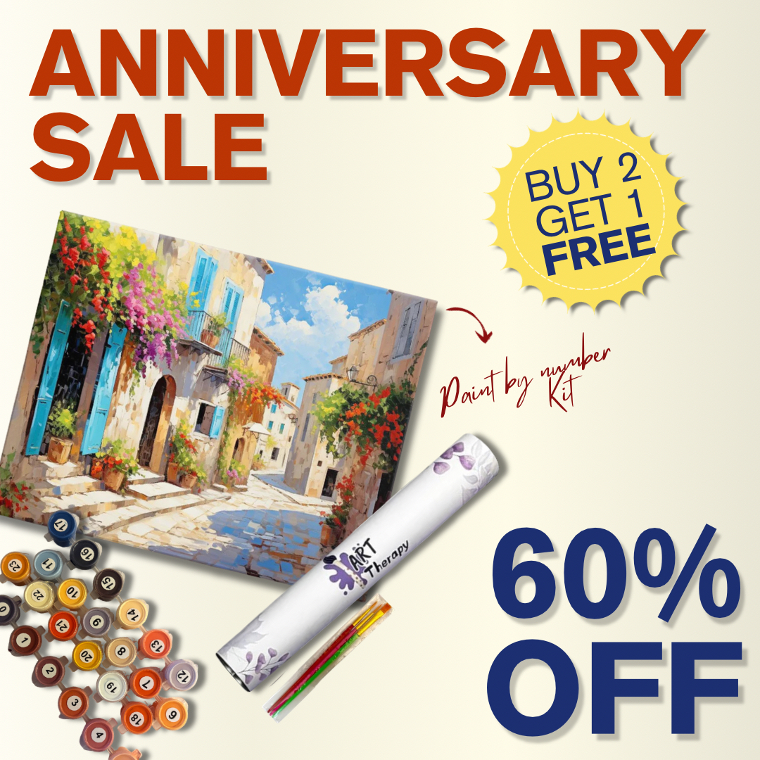Art therapy Facebook ad: Unwind with Paint by Numbers