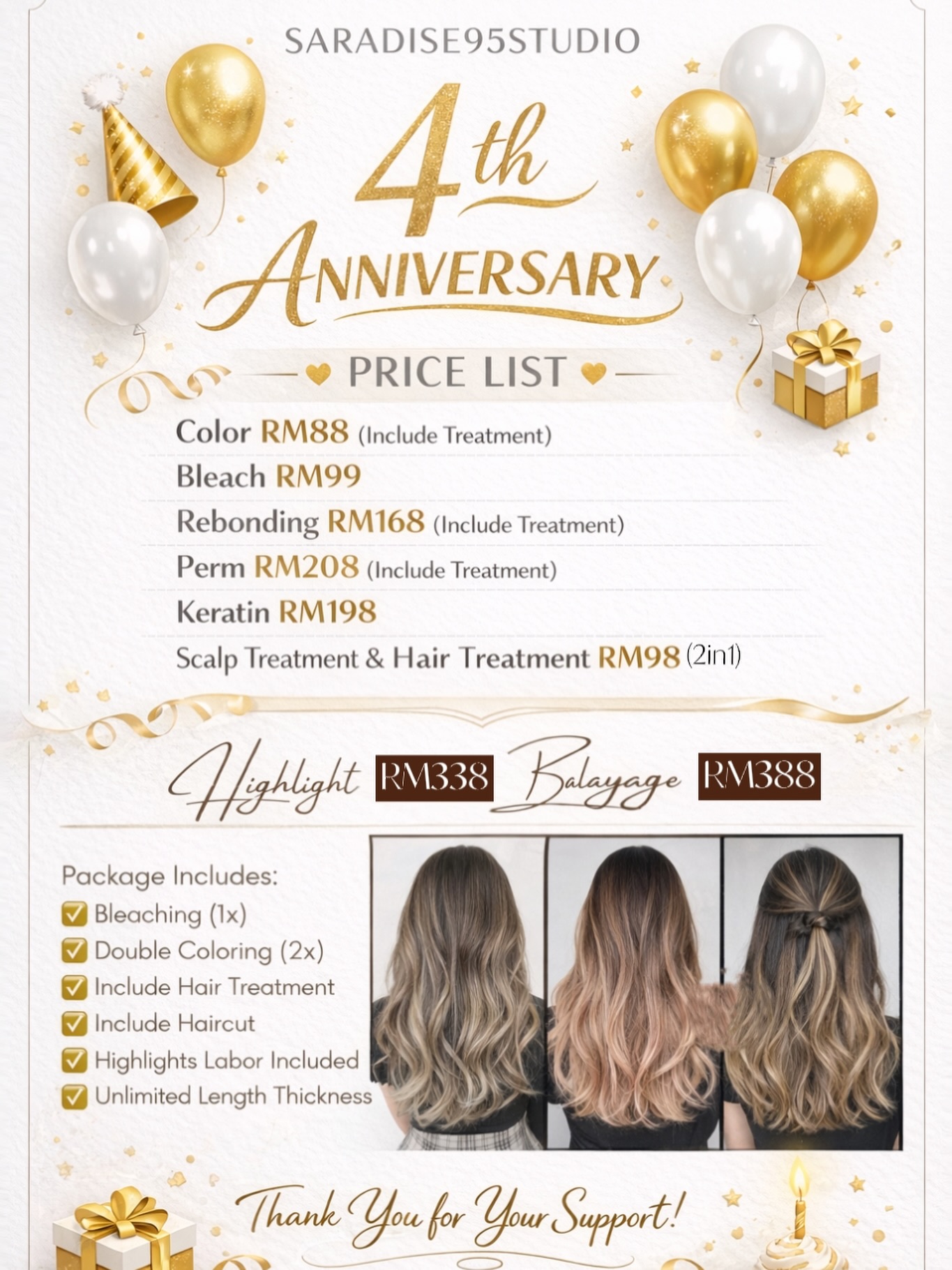saradise95studio Facebook ad: SARADISE95 STUDIO 4th Anniversary Celebration